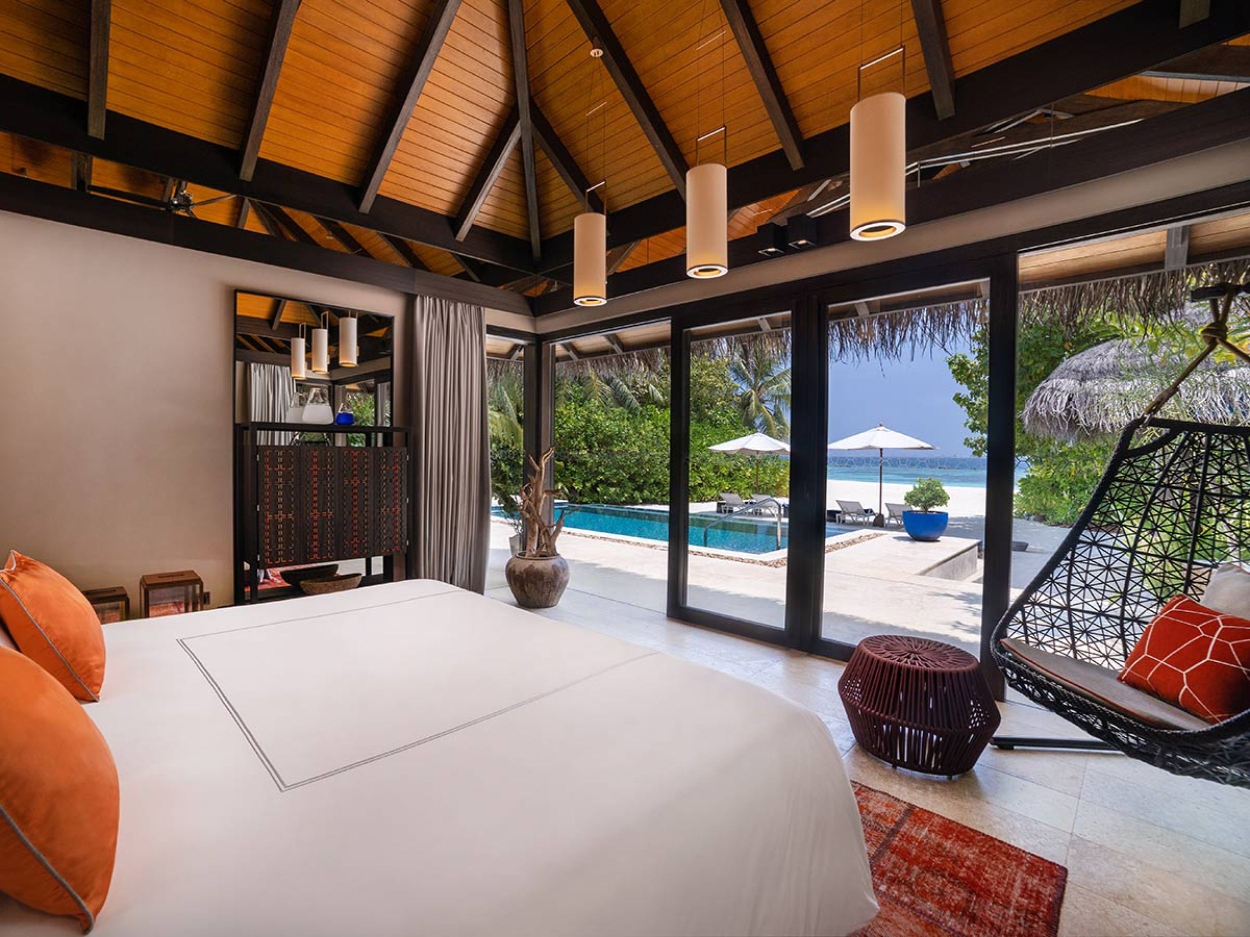 Beach Pool House Bedroom Vela Private Island Maldives 