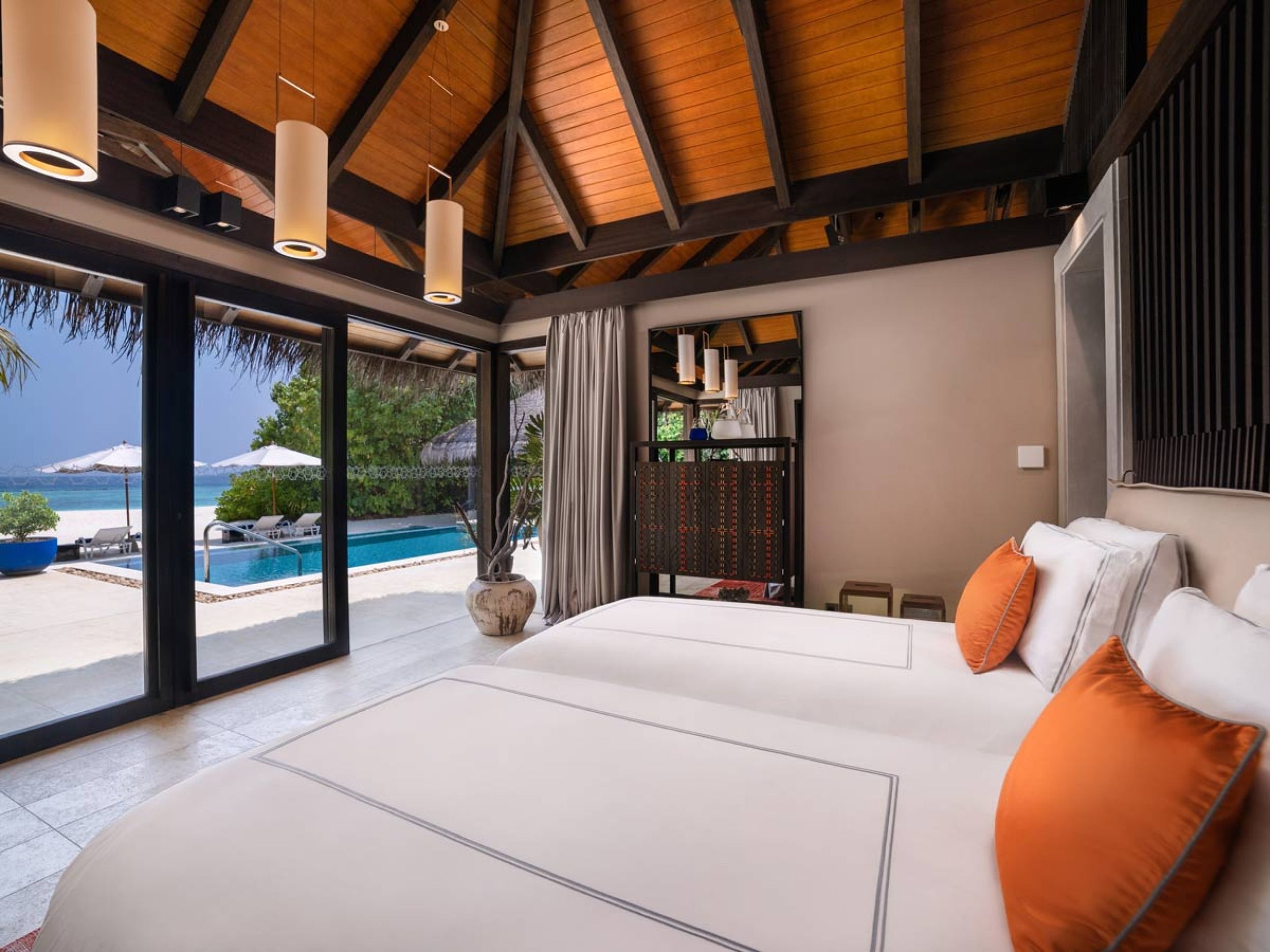 Beach Pool House Twin Bedroom