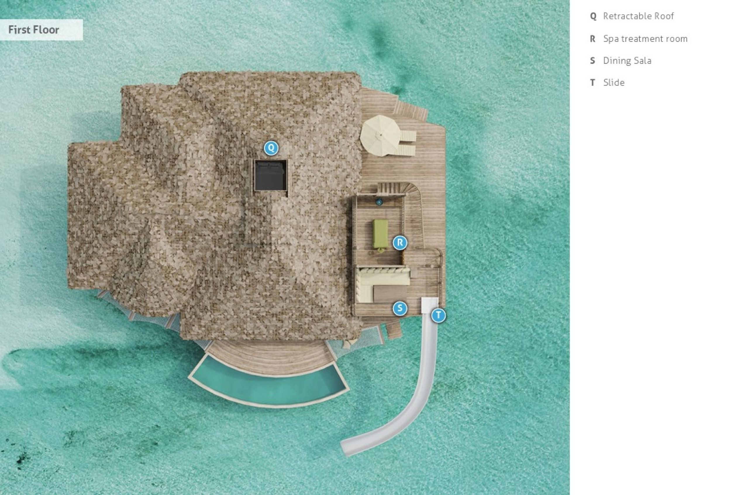 Castaway Villa - First Floor map - Soneva Secret