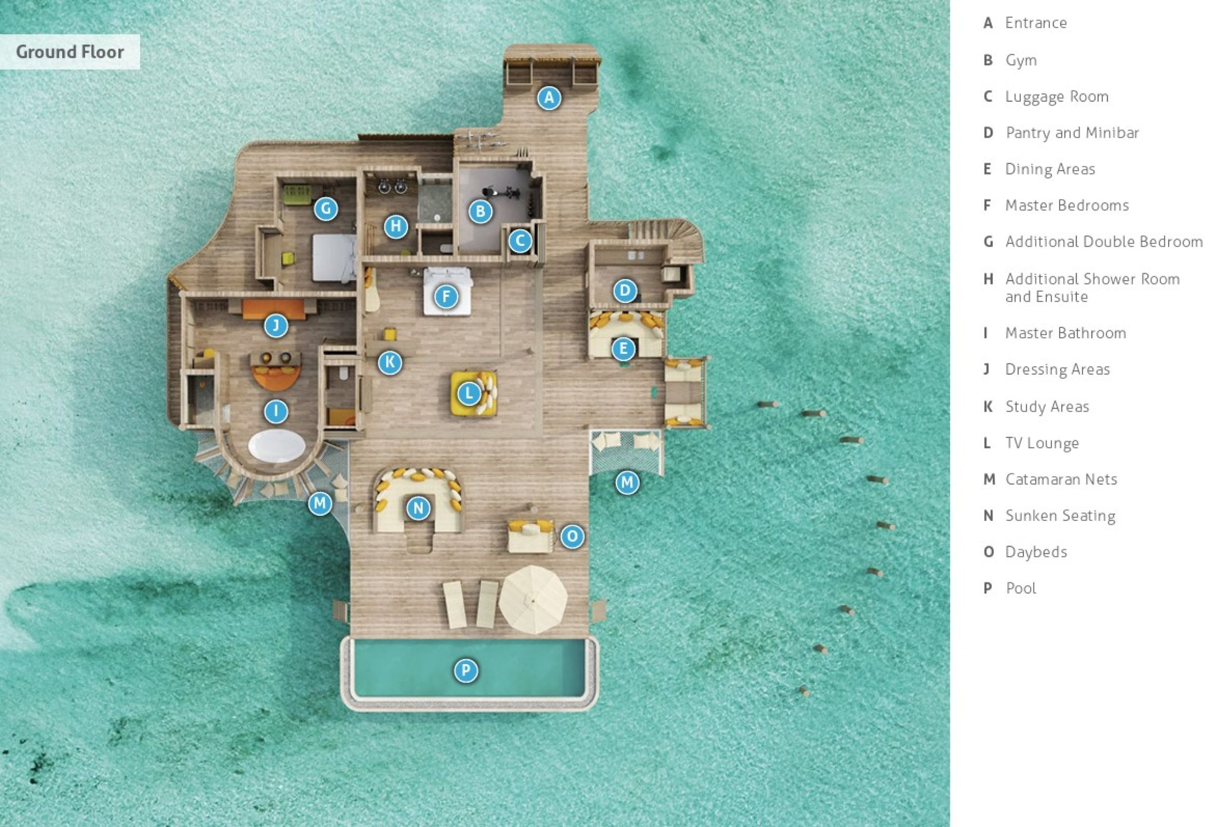 Crusoe Villa - Ground floor plan - Soneva Secret