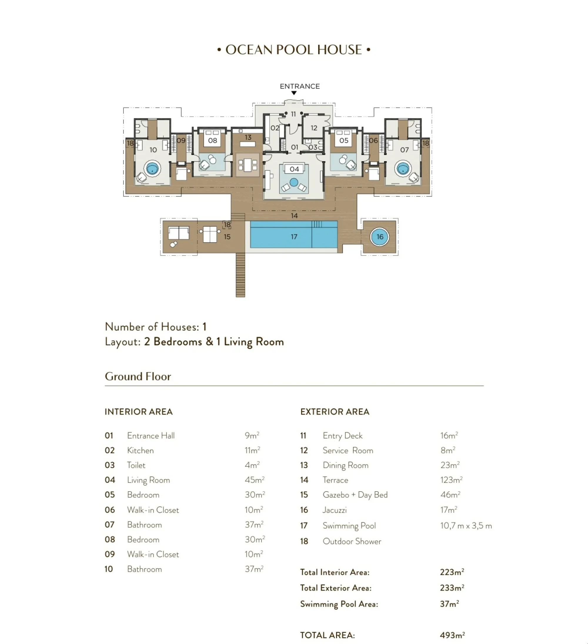 Ocean Pool House - Floor Plan - Velaa Private Island Maldives