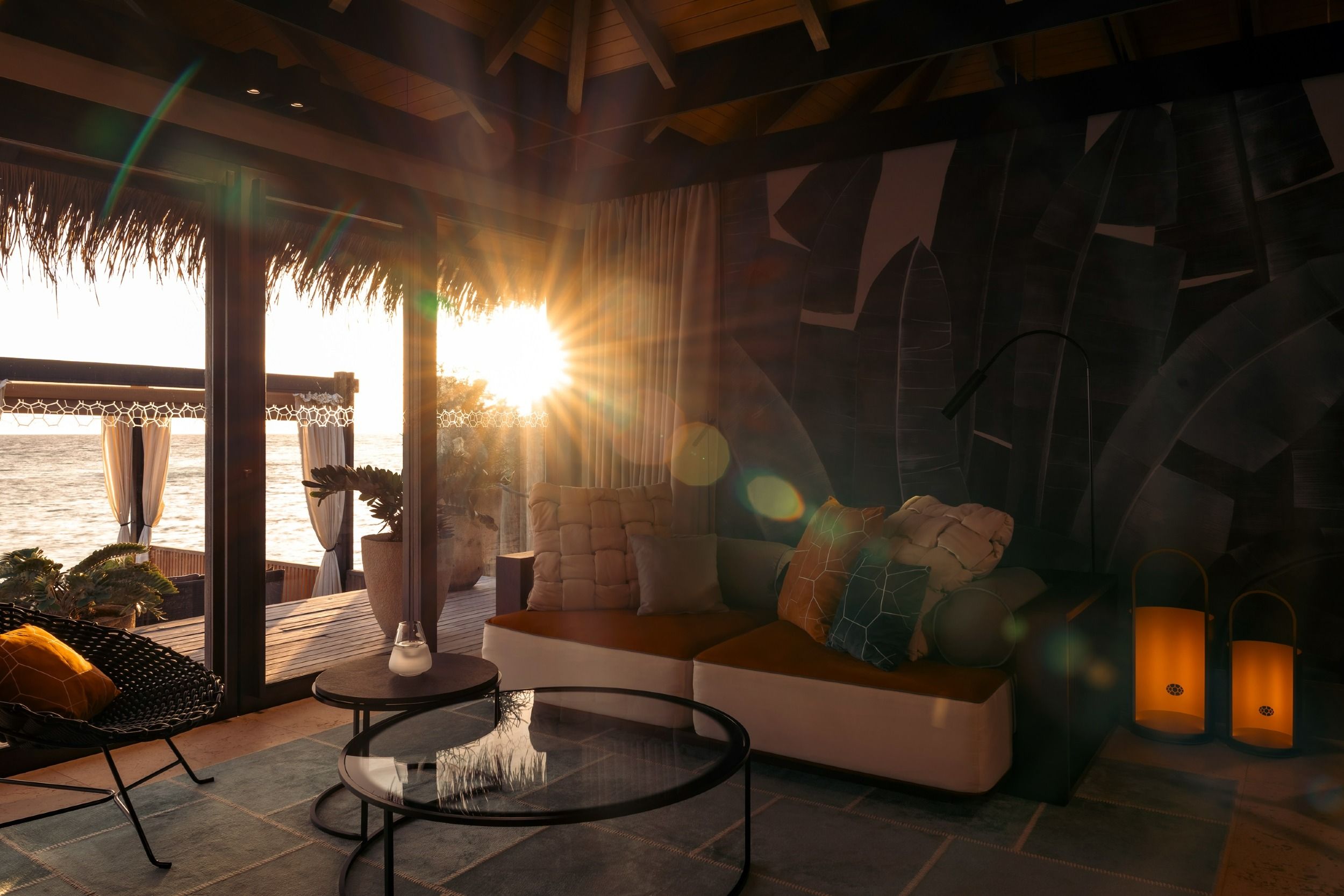 Sunrise Water Pool Villa Living room 