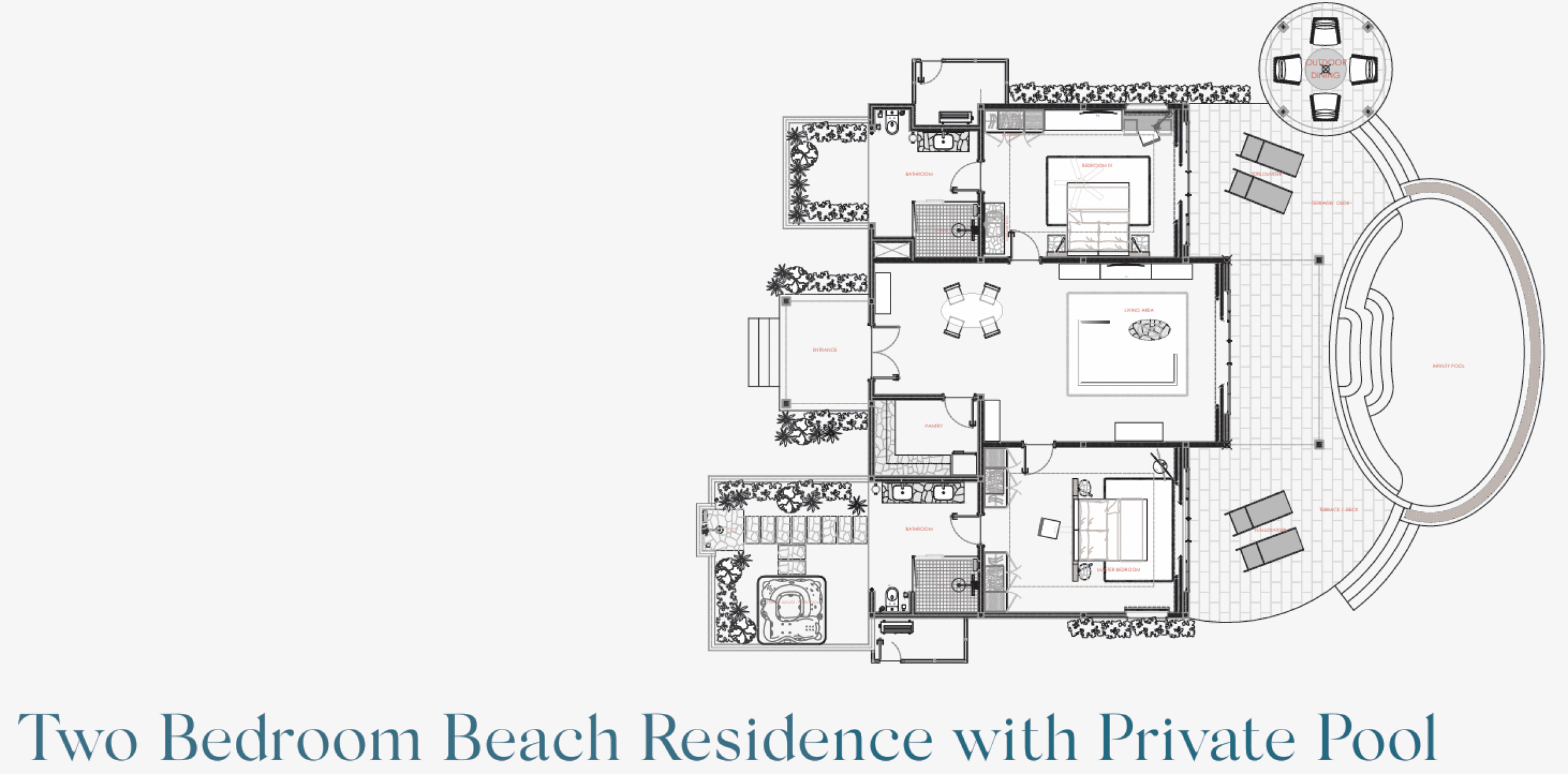 Two Bedroom Beach Residence with Pool - Nova Maldives - Floor Plan