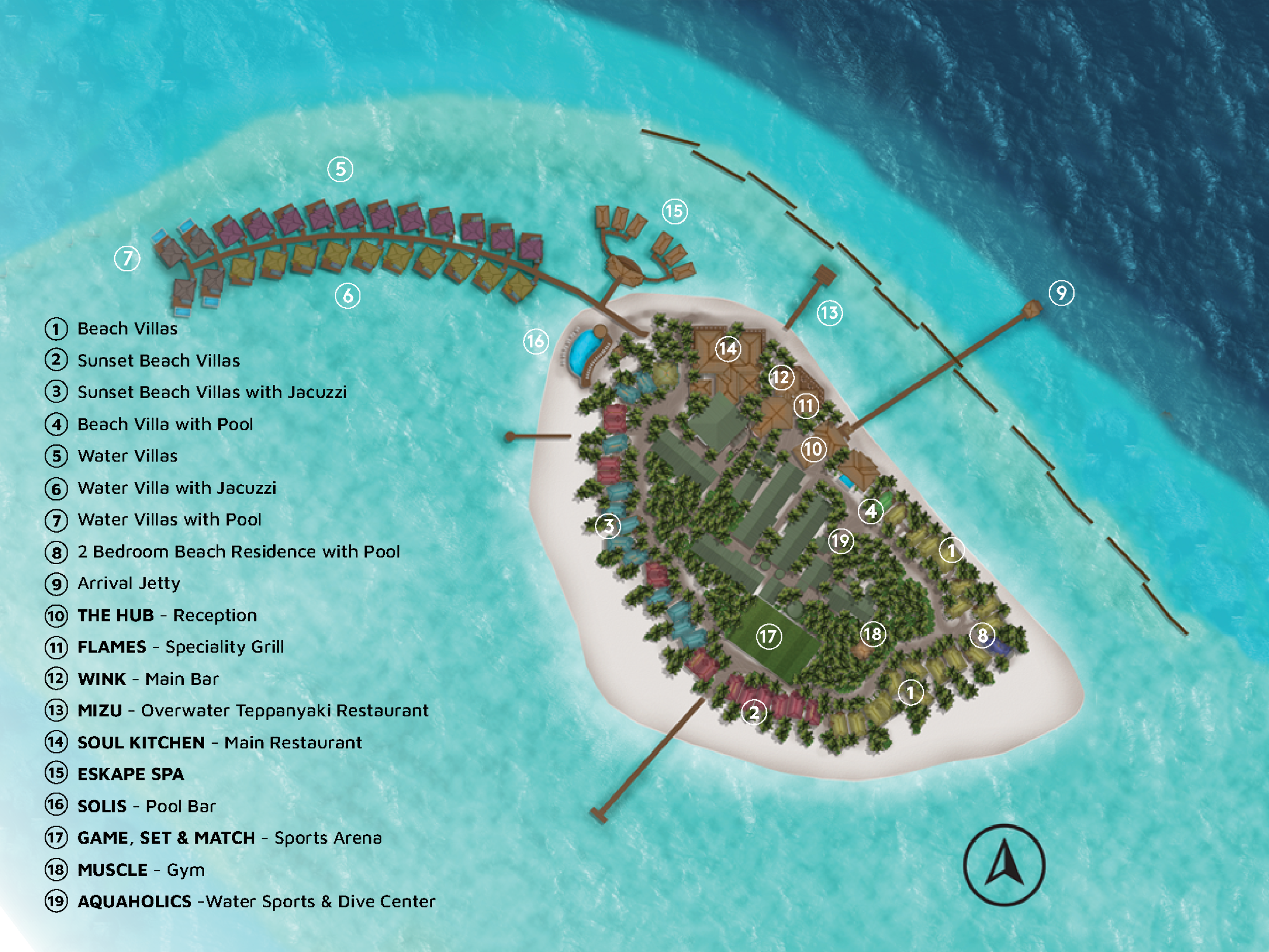 Nova Maldives - Resort Map