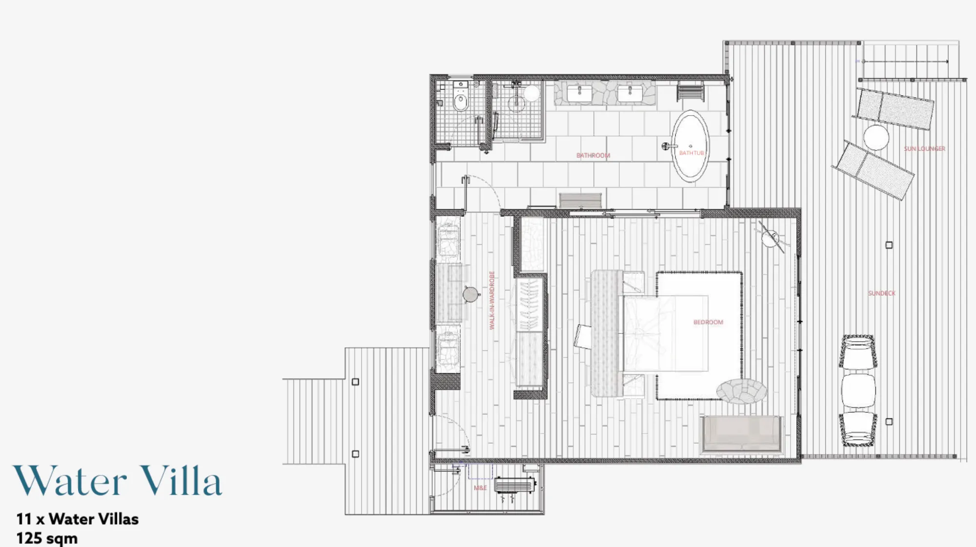 Water Villa - Floor Plan - Nova Maldives