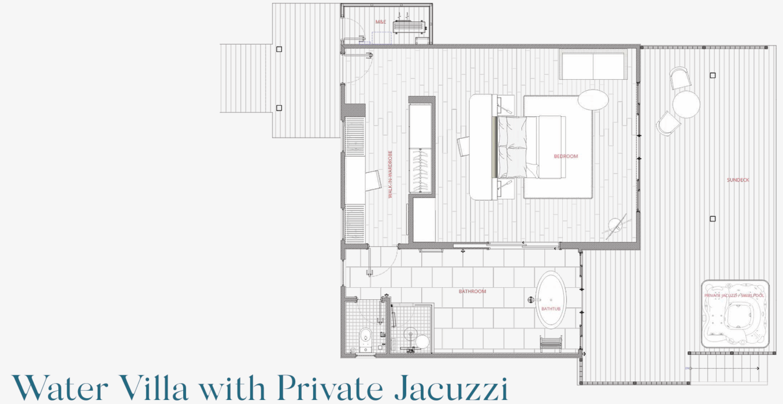 Water Villa with Jacuzzi - Nova Maldives - Floor Plan