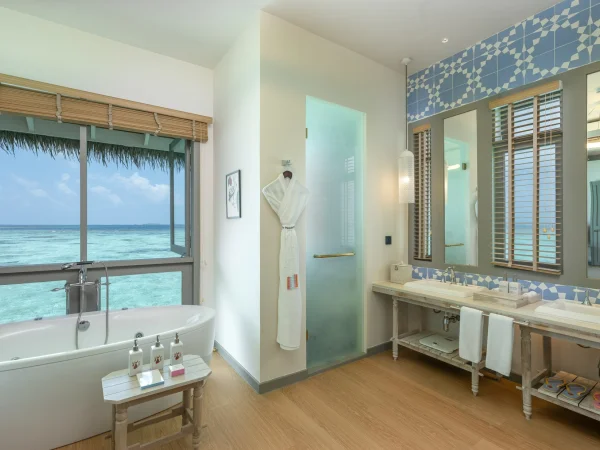 Two Bedroom Lagoon Pool Villa with Slide - Bathroom - Cora Cora Resort Maldives