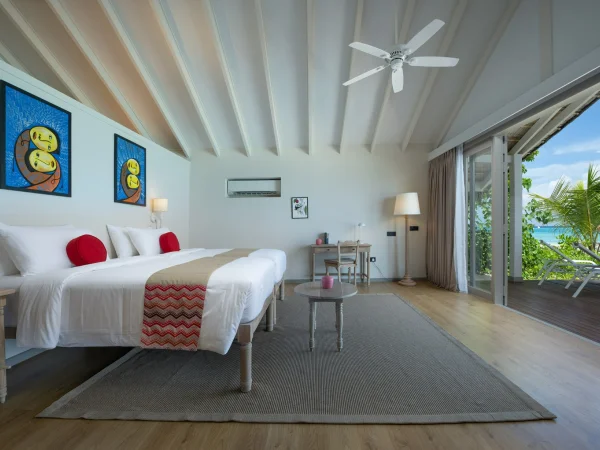 Two Bedroom Family Beach Pool Villa - Bedroom - Cora Cora Resort Maldives