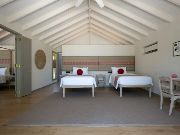 Two Bedroom Family Beach Villa - twin beds - Cora Cora Resort Maldives