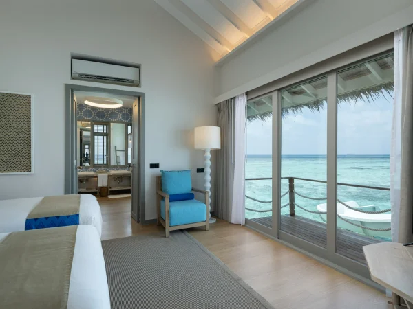 Two Bedroom Lagoon Pool Villa with Slide - twin beds - Cora Cora Resort Maldives