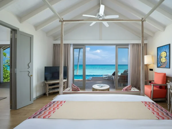 Two Bedroom Family Beach Pool Villa - Bedroom - Cora Cora Resort Maldives