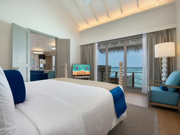 Two Bedroom Lagoon Pool Villa with Slide - Bedroom - Cora Cora Resort Maldives