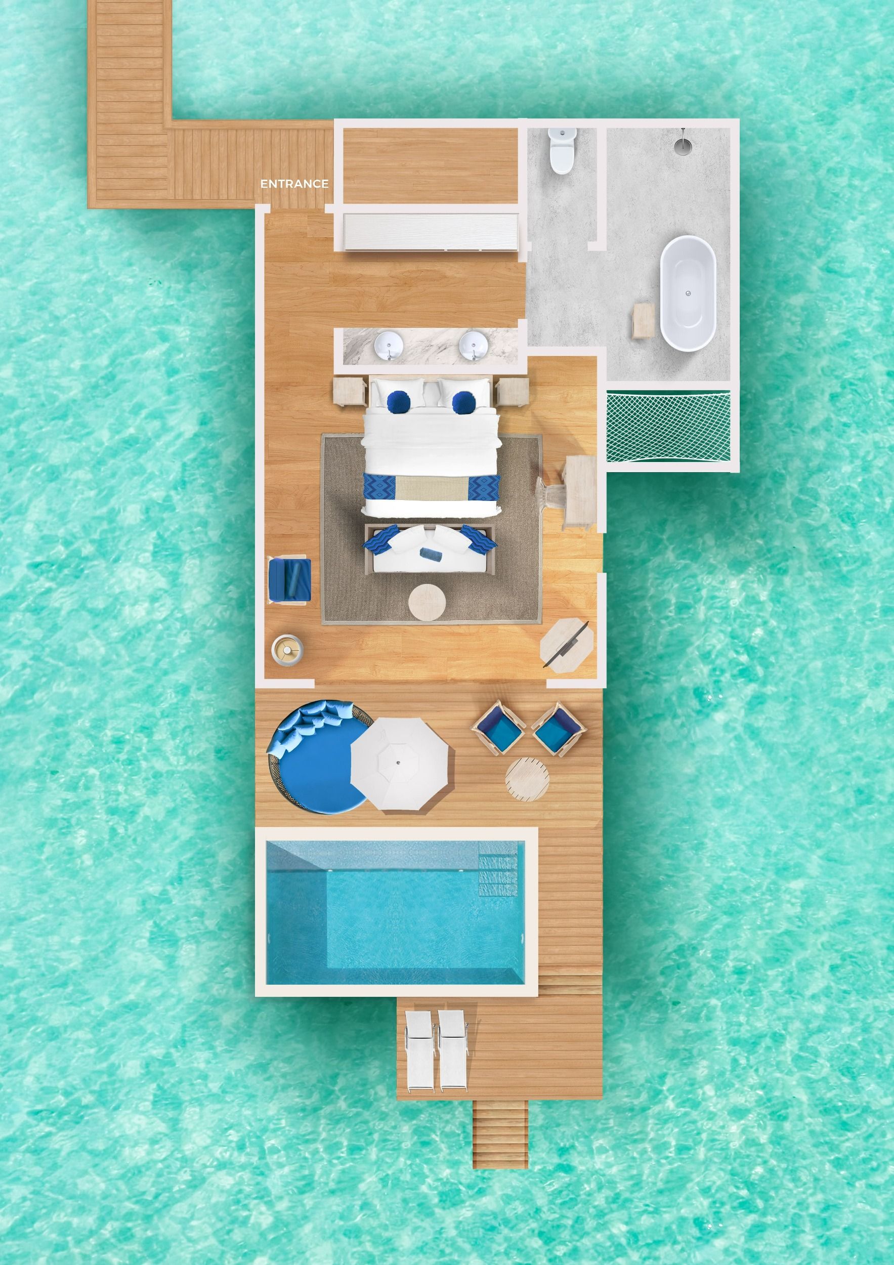 Lagoon Pool Villa - Floor Plan - Cora Cora Resort Maldives