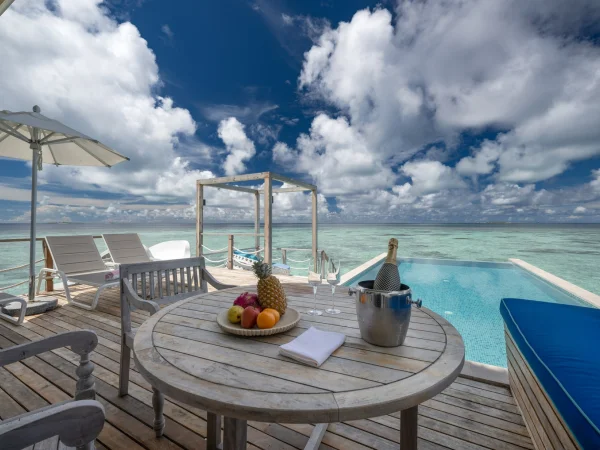 Two Bedroom Lagoon Pool Villa with Slide - Terrace - Cora Cora Resort Maldives