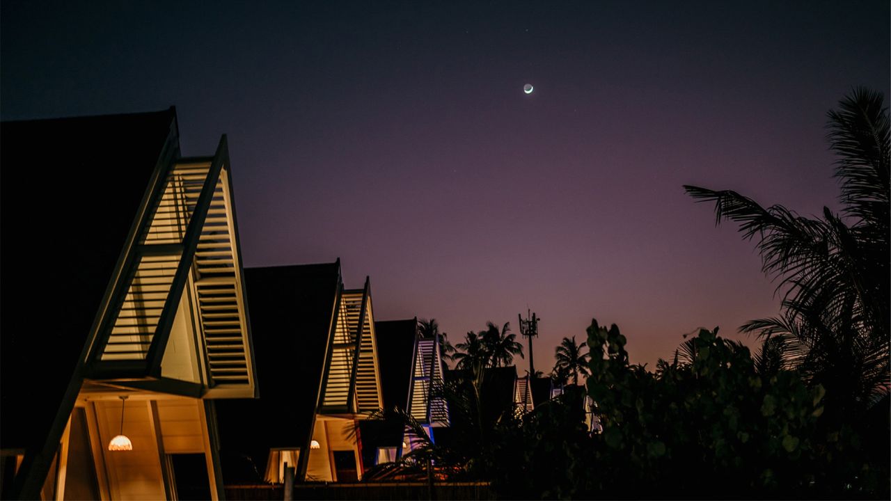 Haruge Beach Villa with Private Pool Exterior night