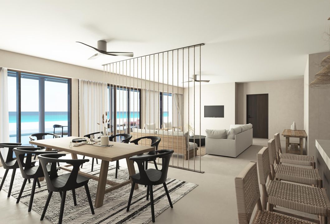 Two Bedroom Residence with Two Beach Pools - Dinning Table - Villa Haven Resort Maldives