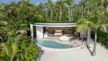 Sunset Beach Pool Villa aerial view