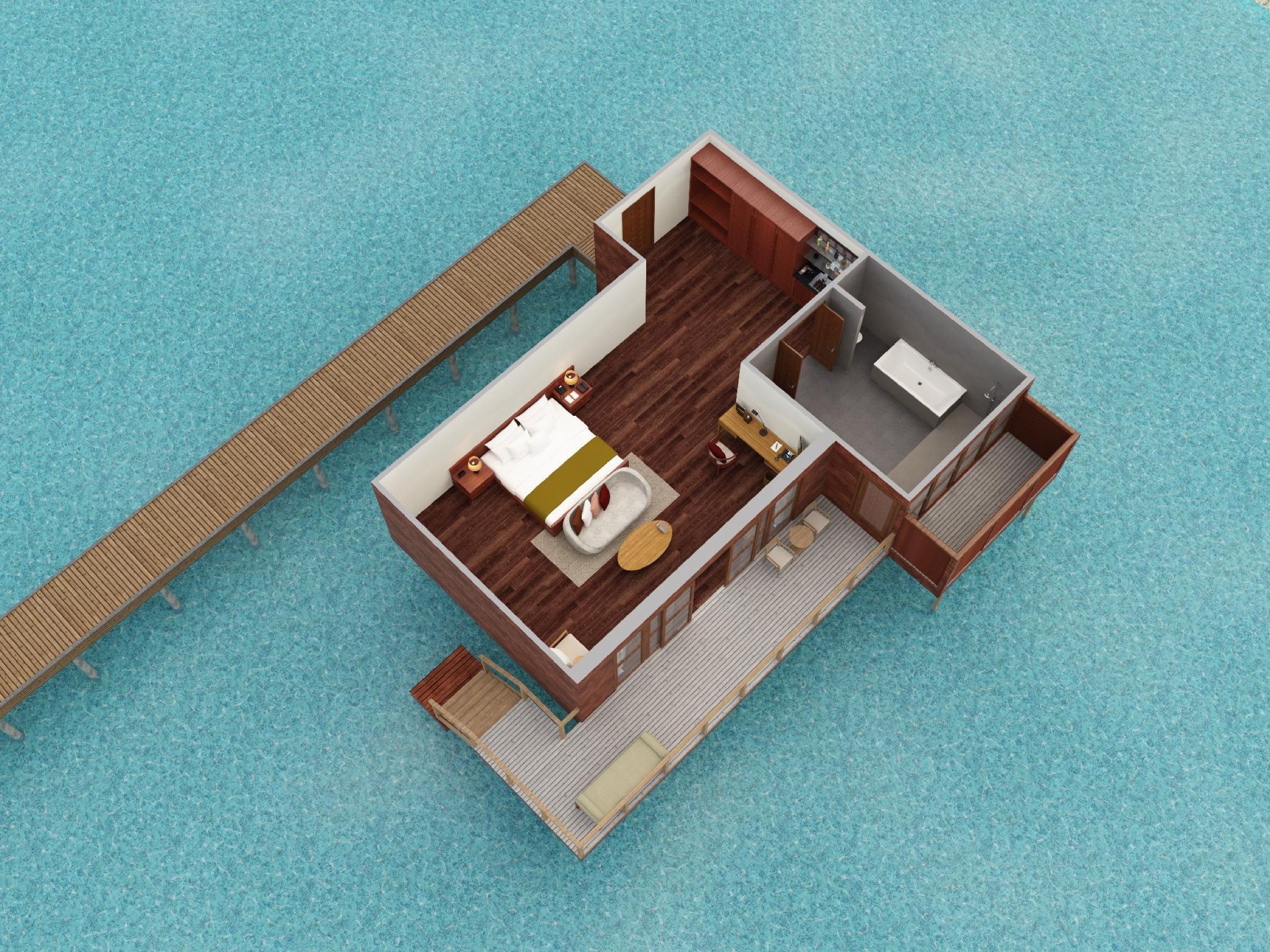 Anantara Veli - Superior Over Water Villa - Floor Plan