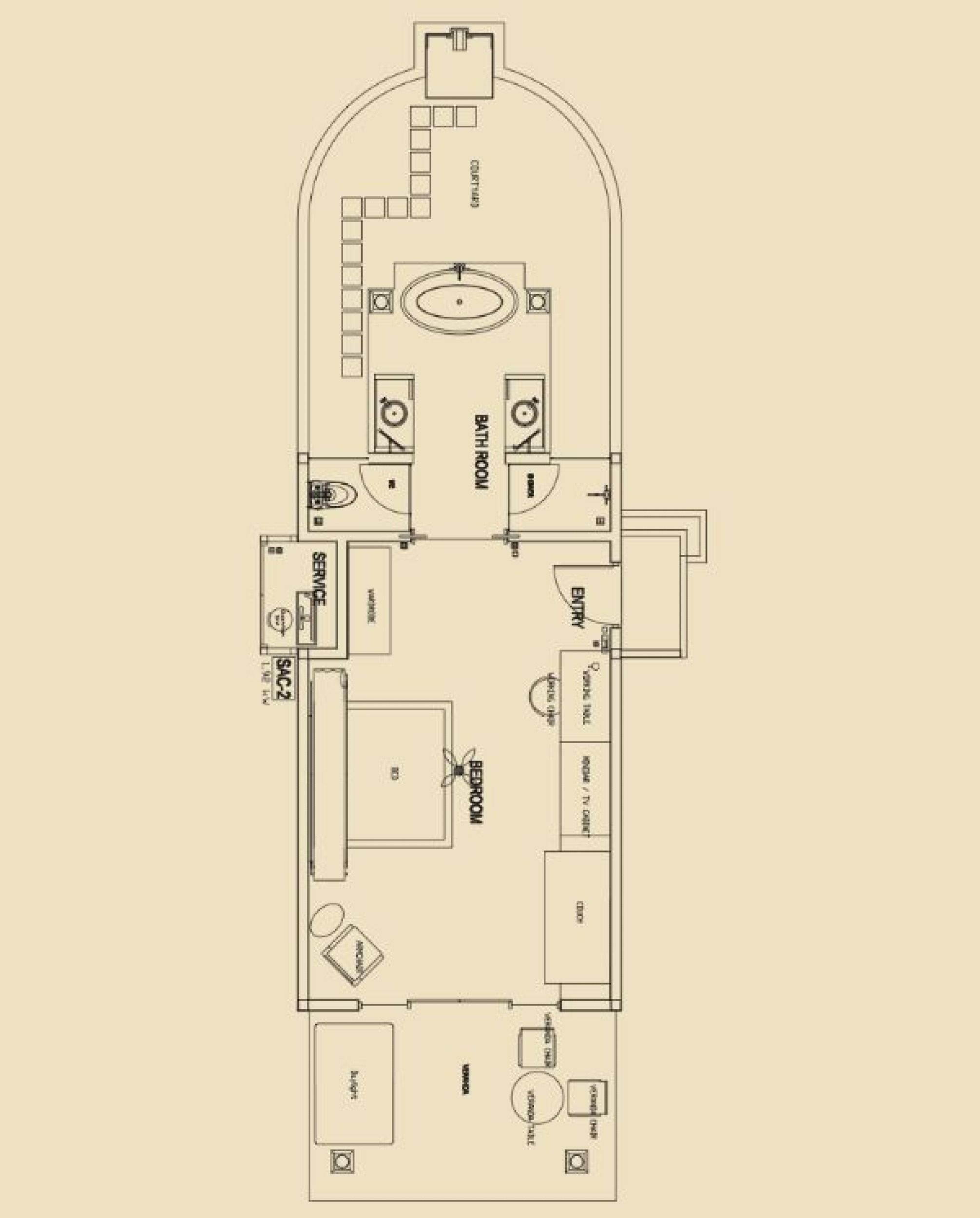 Ayada Maldives - Garden Villa- Floor Plan