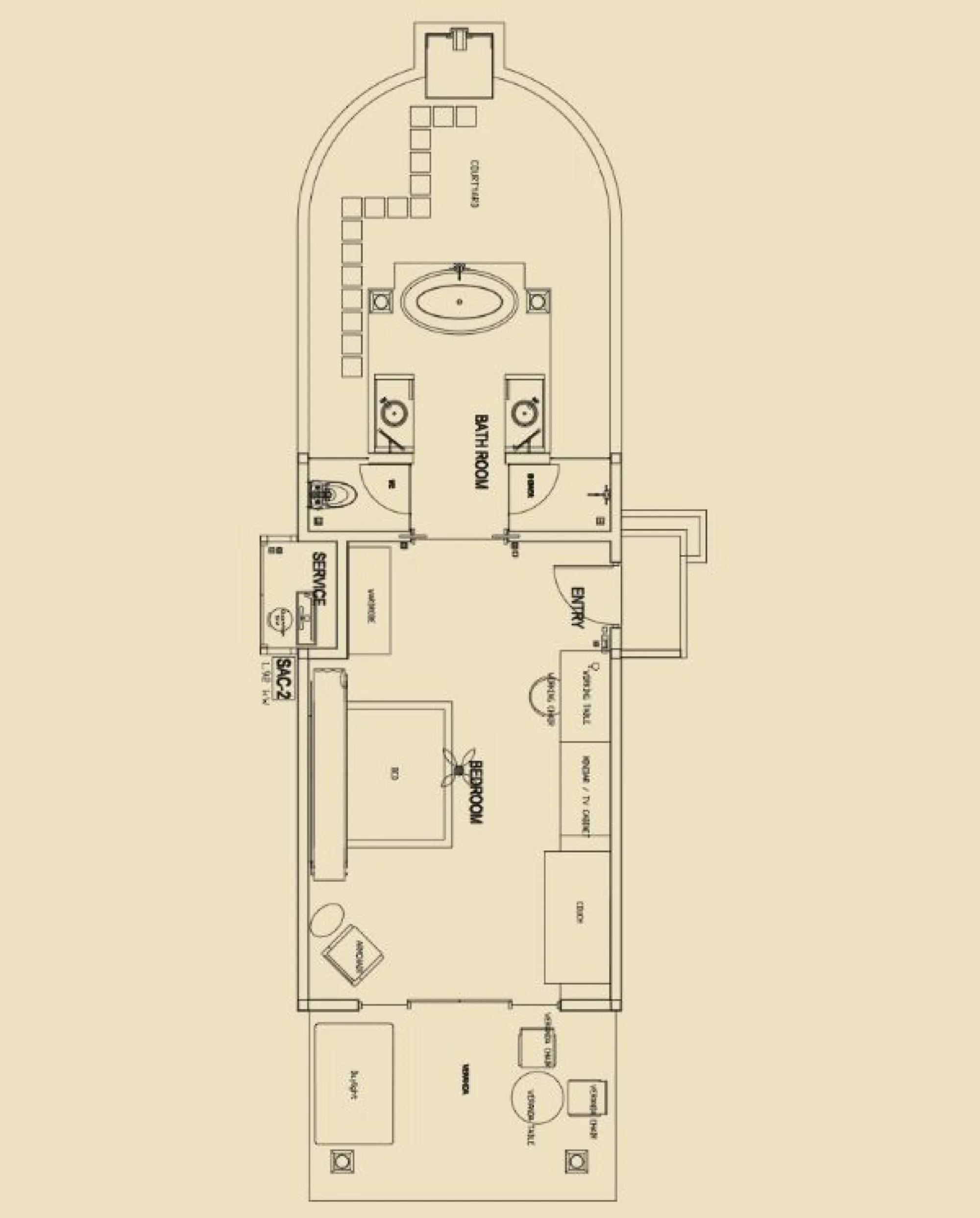 Ayada Maldives - Garden Villa- Floor Plan