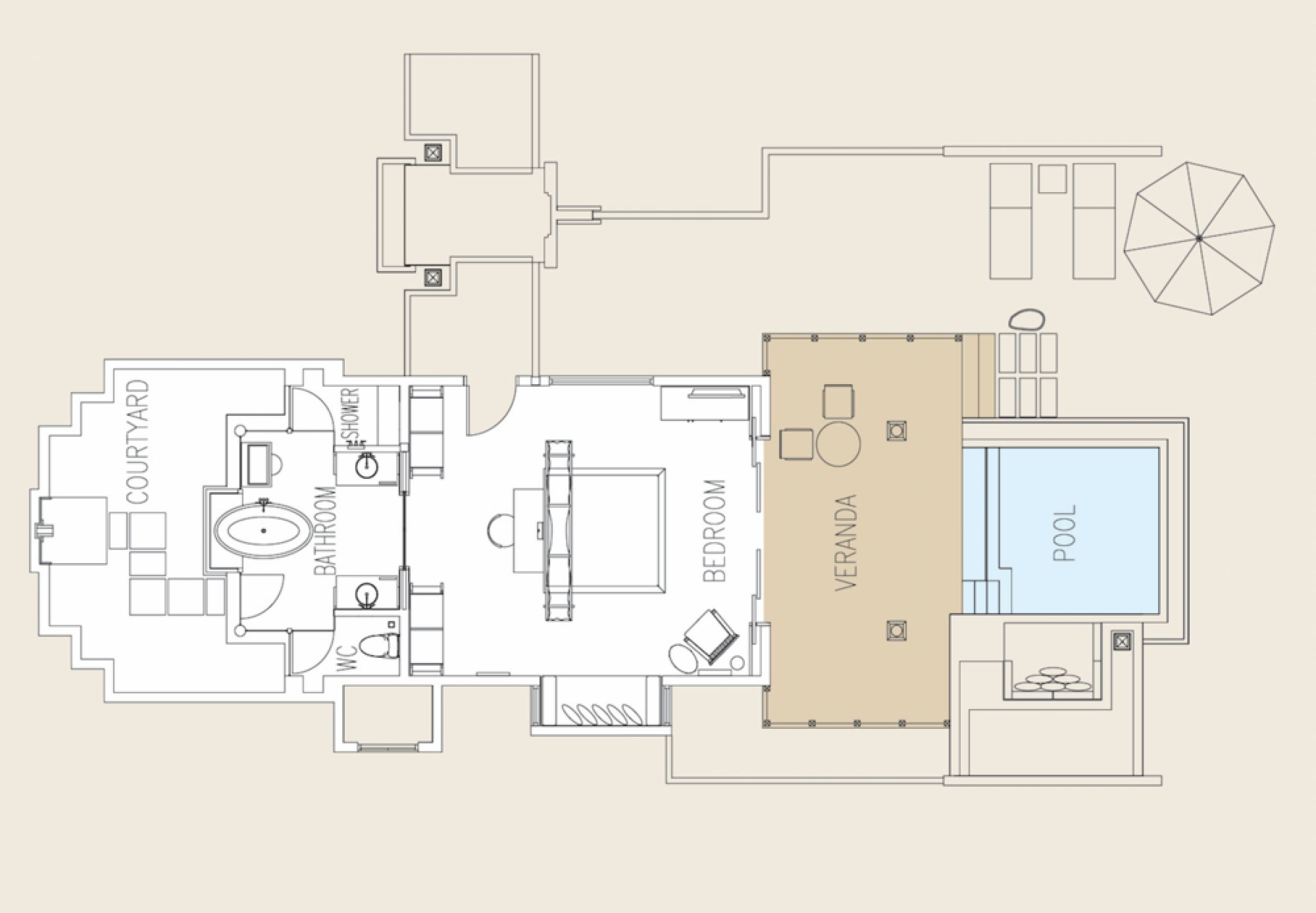 Ayada Maldives - Two bedroom Beach Family Suite with Pool - Floor Plan