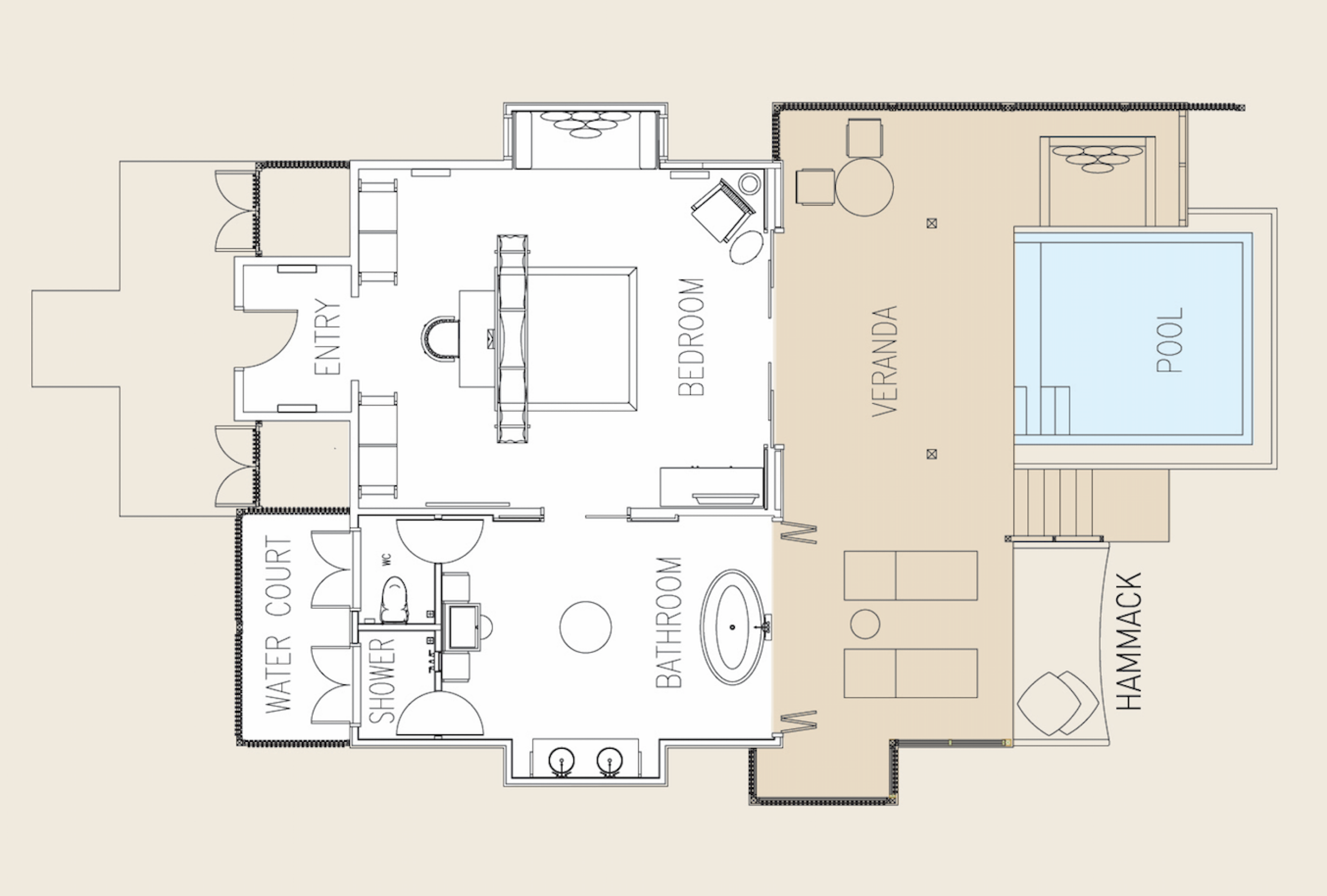 Ayada Maldives - Ocean Villa with Pool - Floor Plan