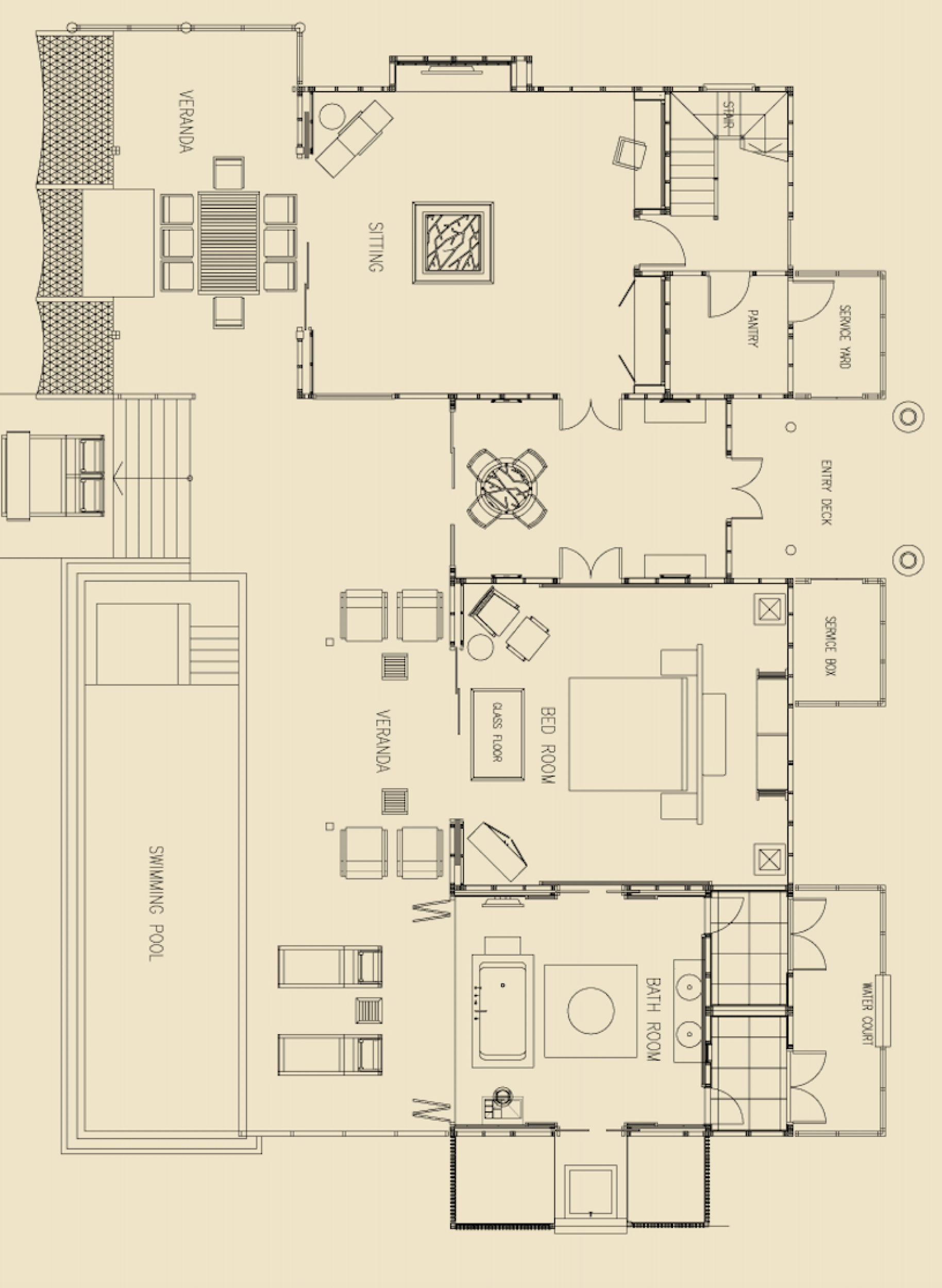 Ayada Maldives - Two Bedroom Royal Ocean Suite with Pool - Floor Plan