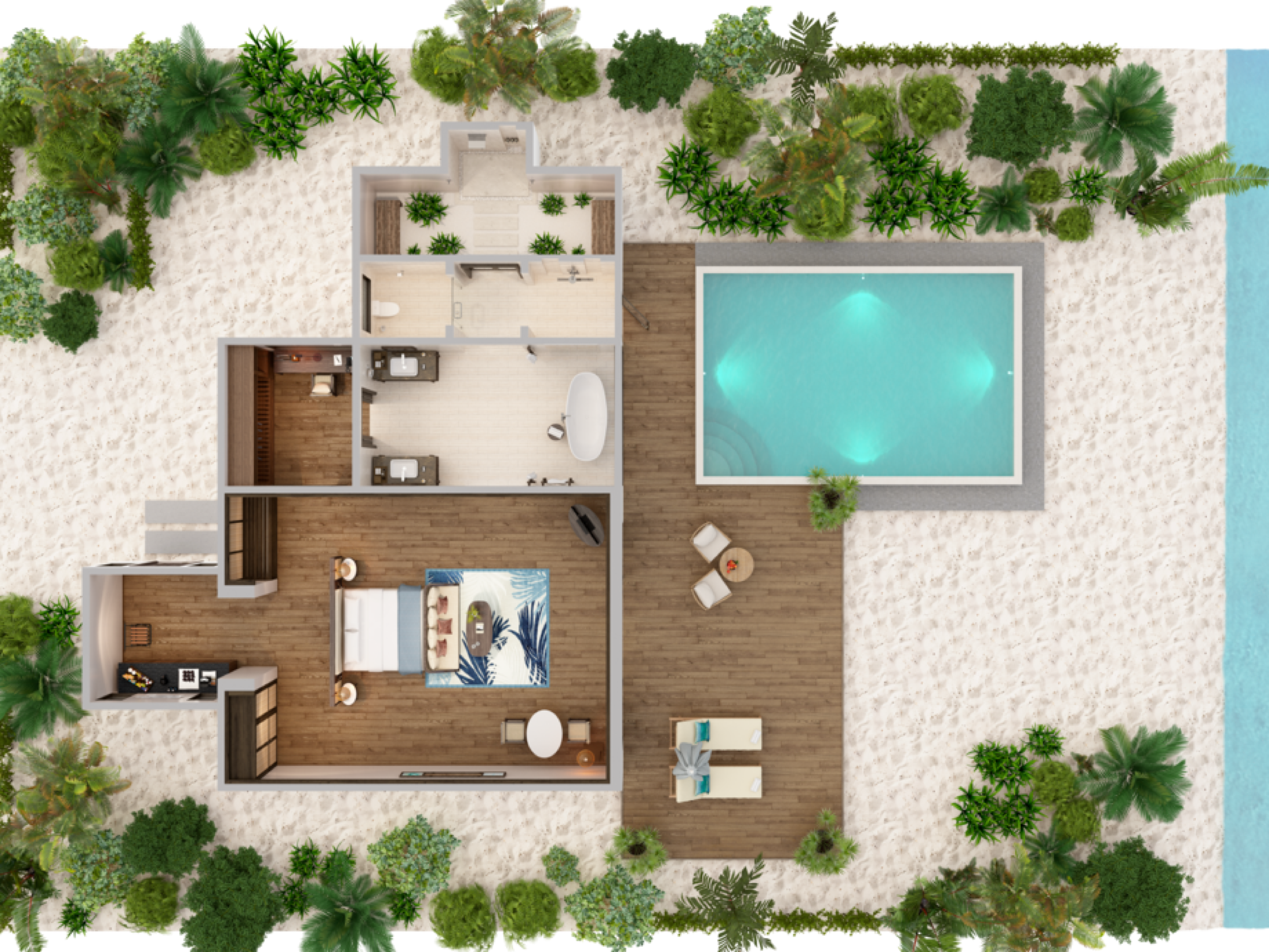 Anantara Veli - Beach Pool Villa - Floor Plan