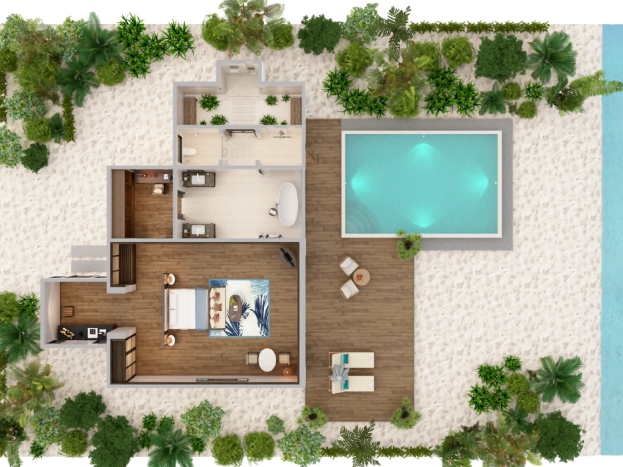 Anantara Veli - Beach Pool Villa - Floor Plan