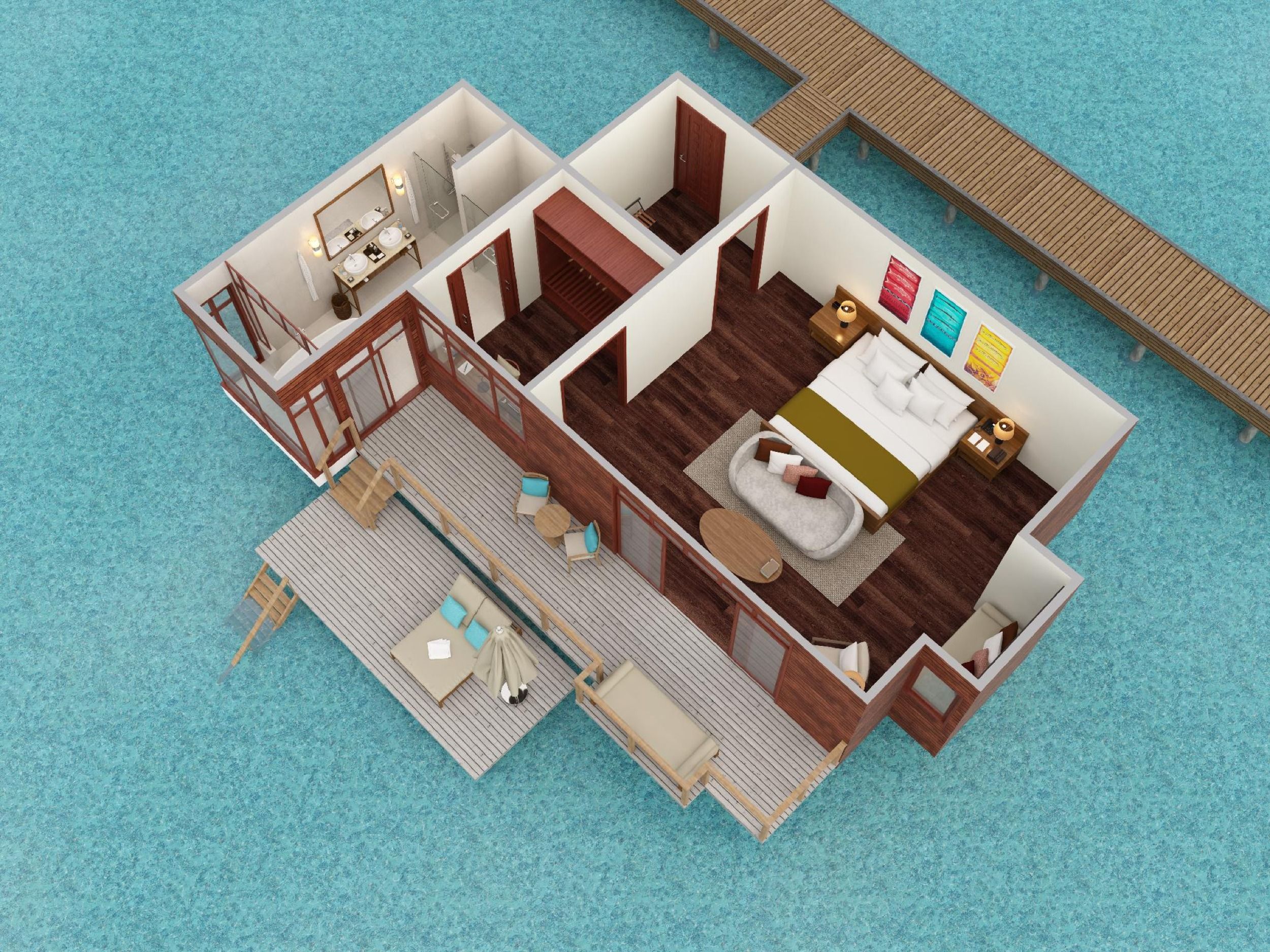 Anantara Veli - Deluxe Over Water Villa - Floor Plan