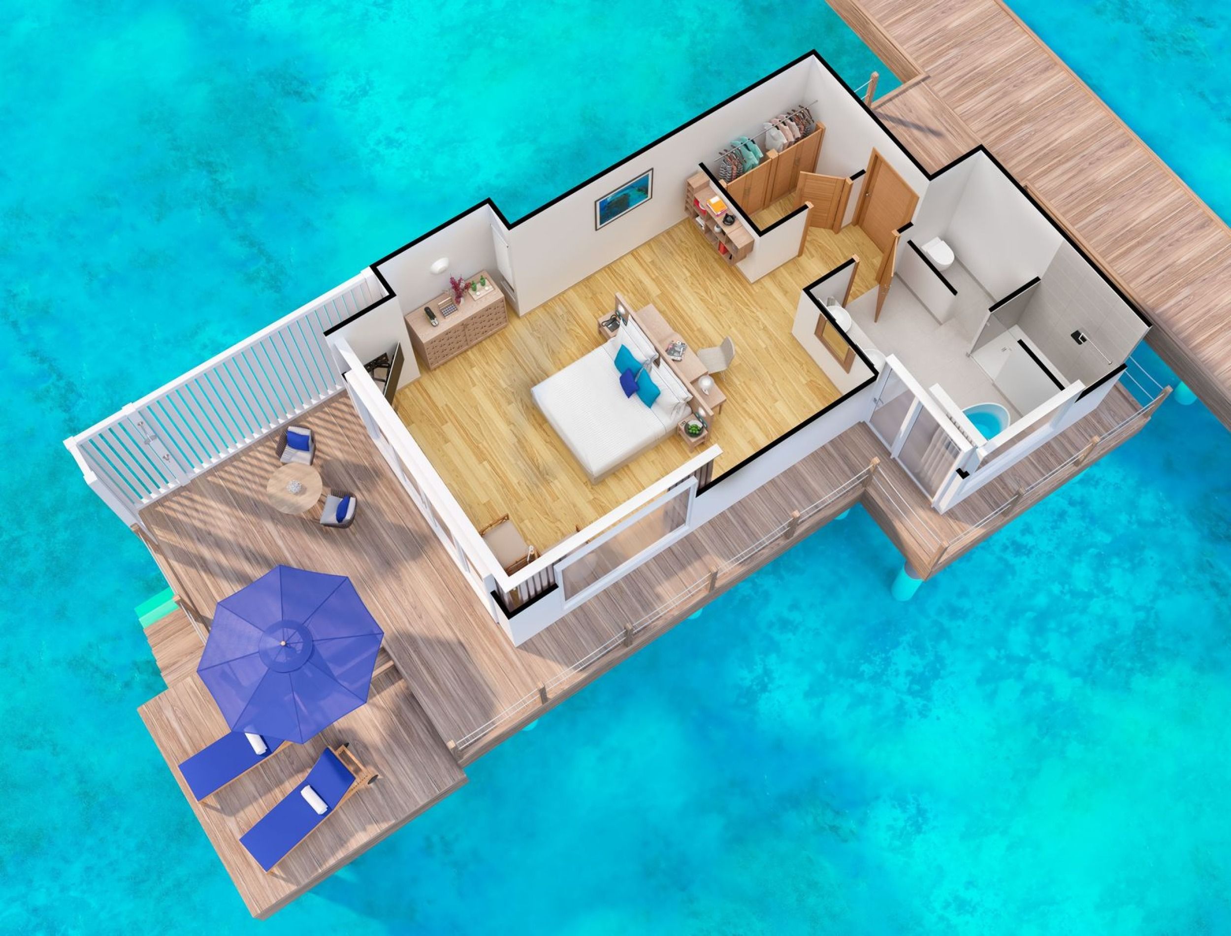 Baglioni Maldives - Water Villa - Floor Plan