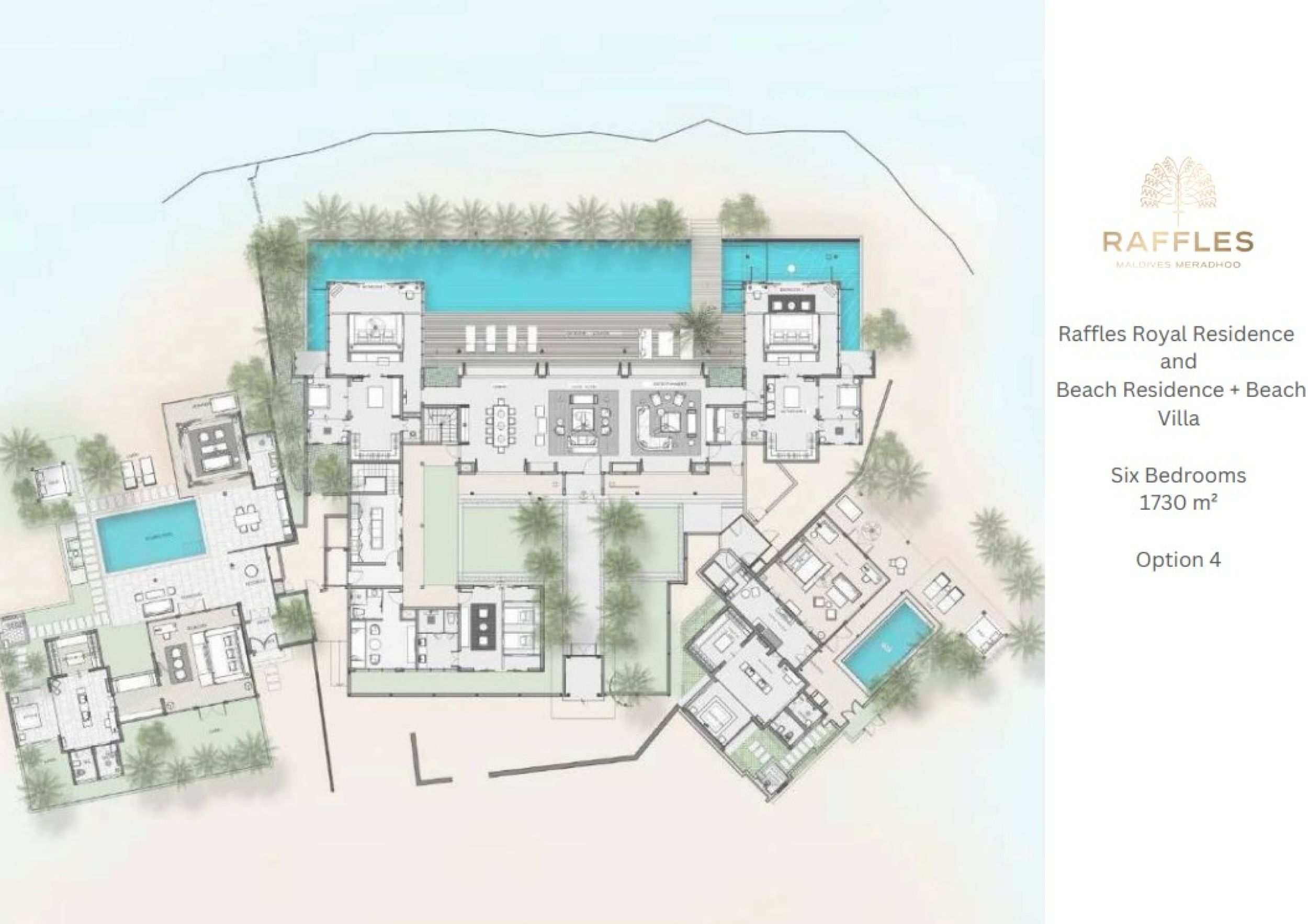 Raffles Royal Residence with Pool (6bedroom) floor plan - Raffles Maldives Meradhoo