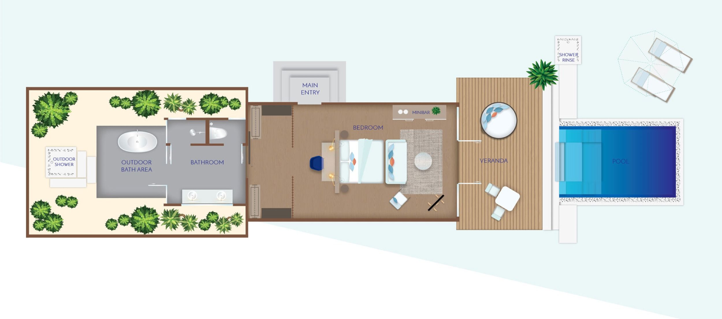 Emerald Faarufushi Maldives - Beach Villa with Pool - Floor Plan