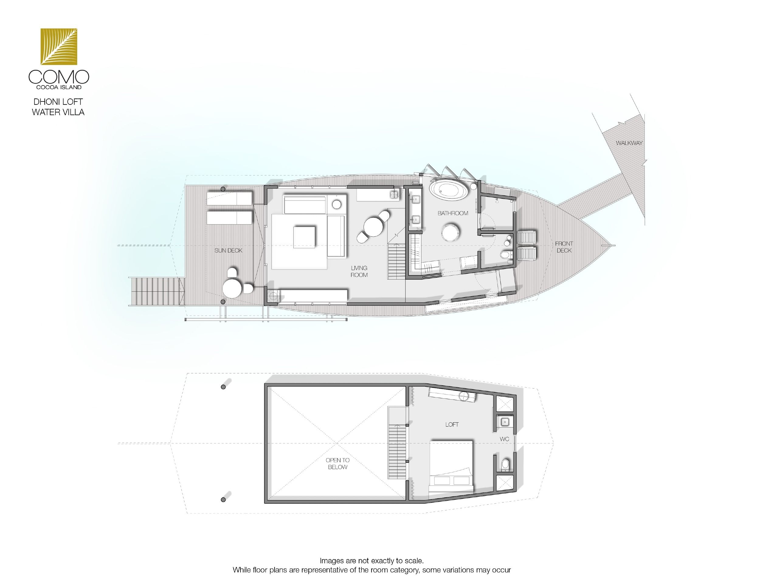 Como Cocoa Island - Dhoni Loft Water Villa - Floor Plan