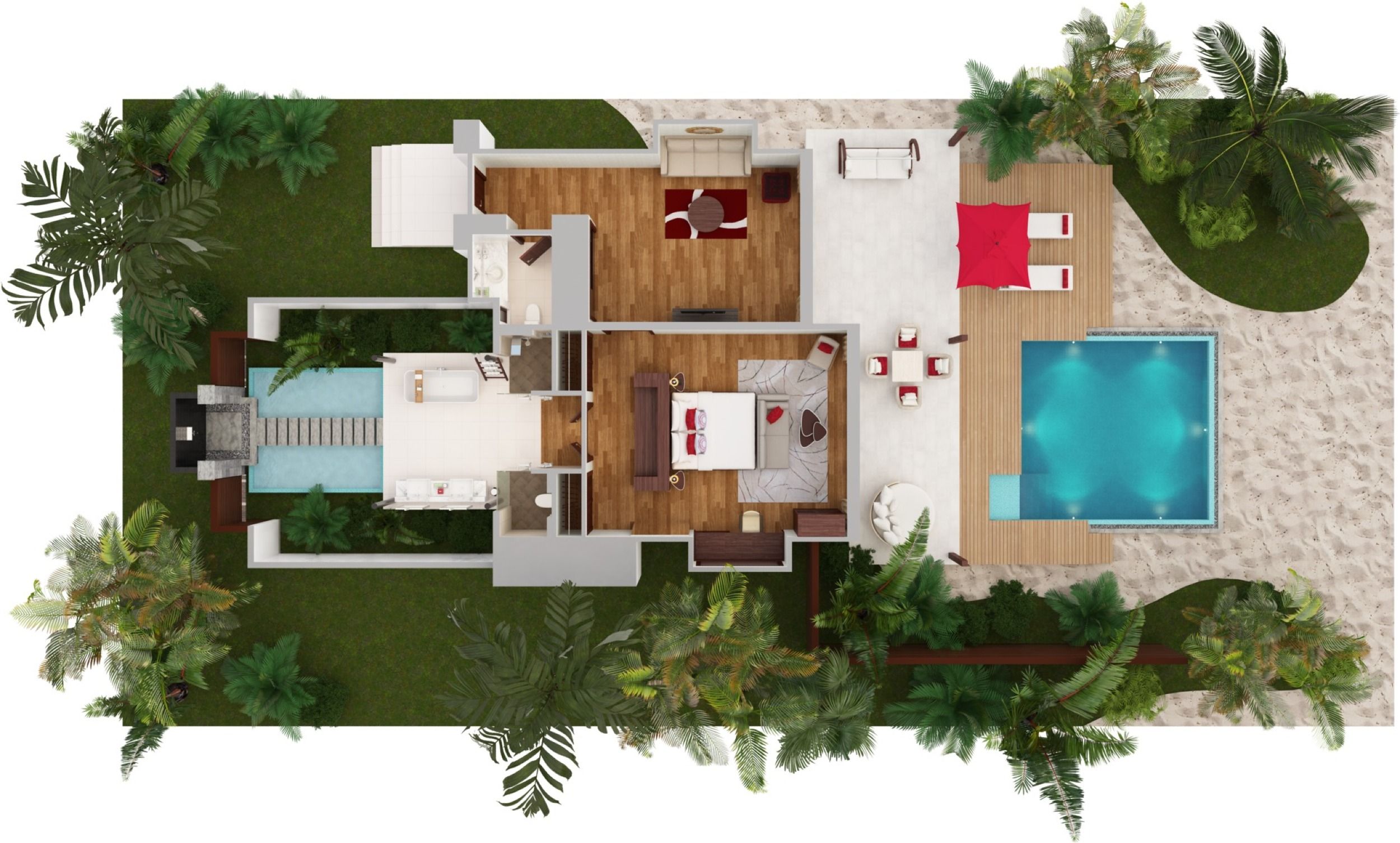 Niyama Private Islands - Family Beach Pool Villa - Floor Plan