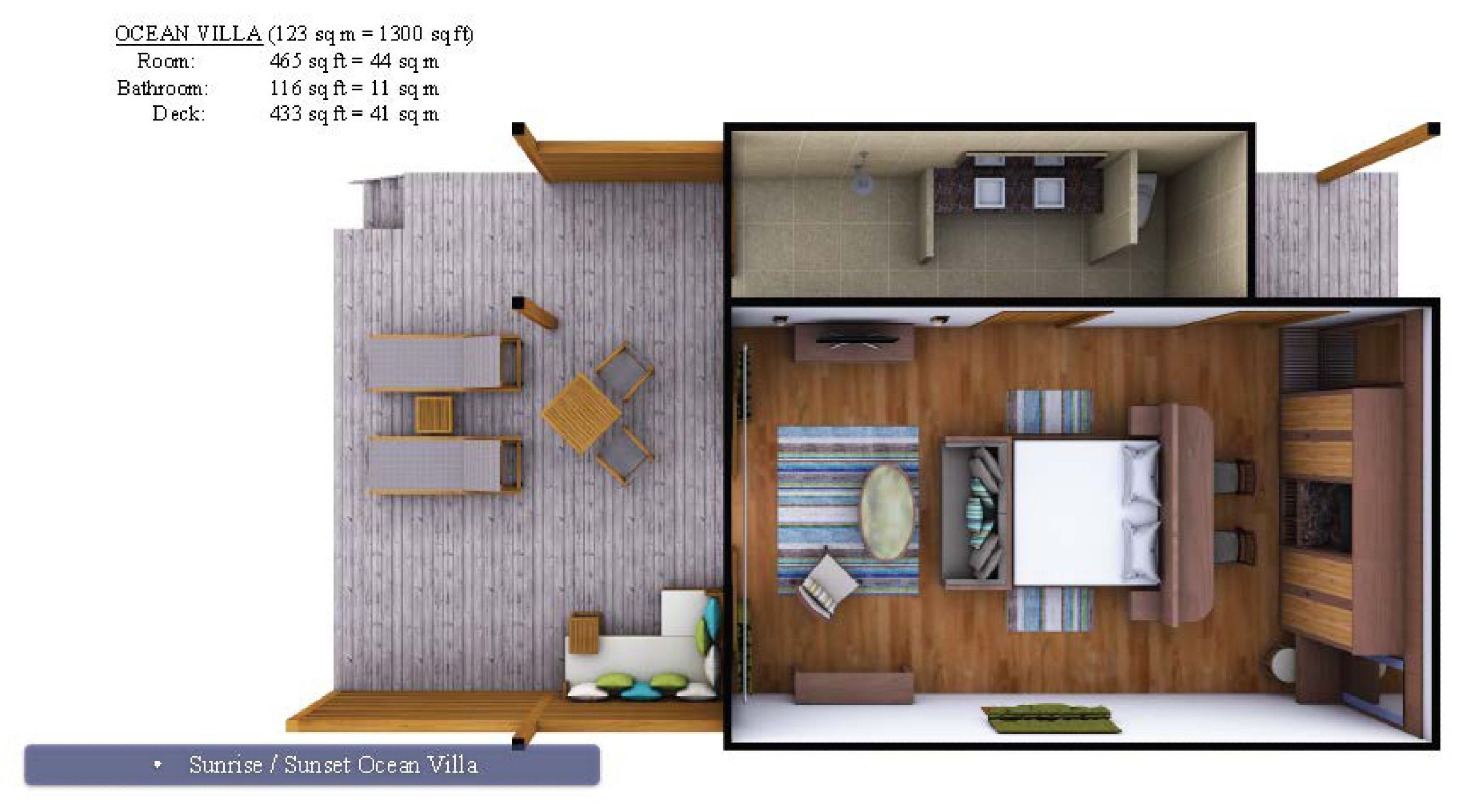 Hurawalhi Island Resort - Ocean Villa - Floor Plan