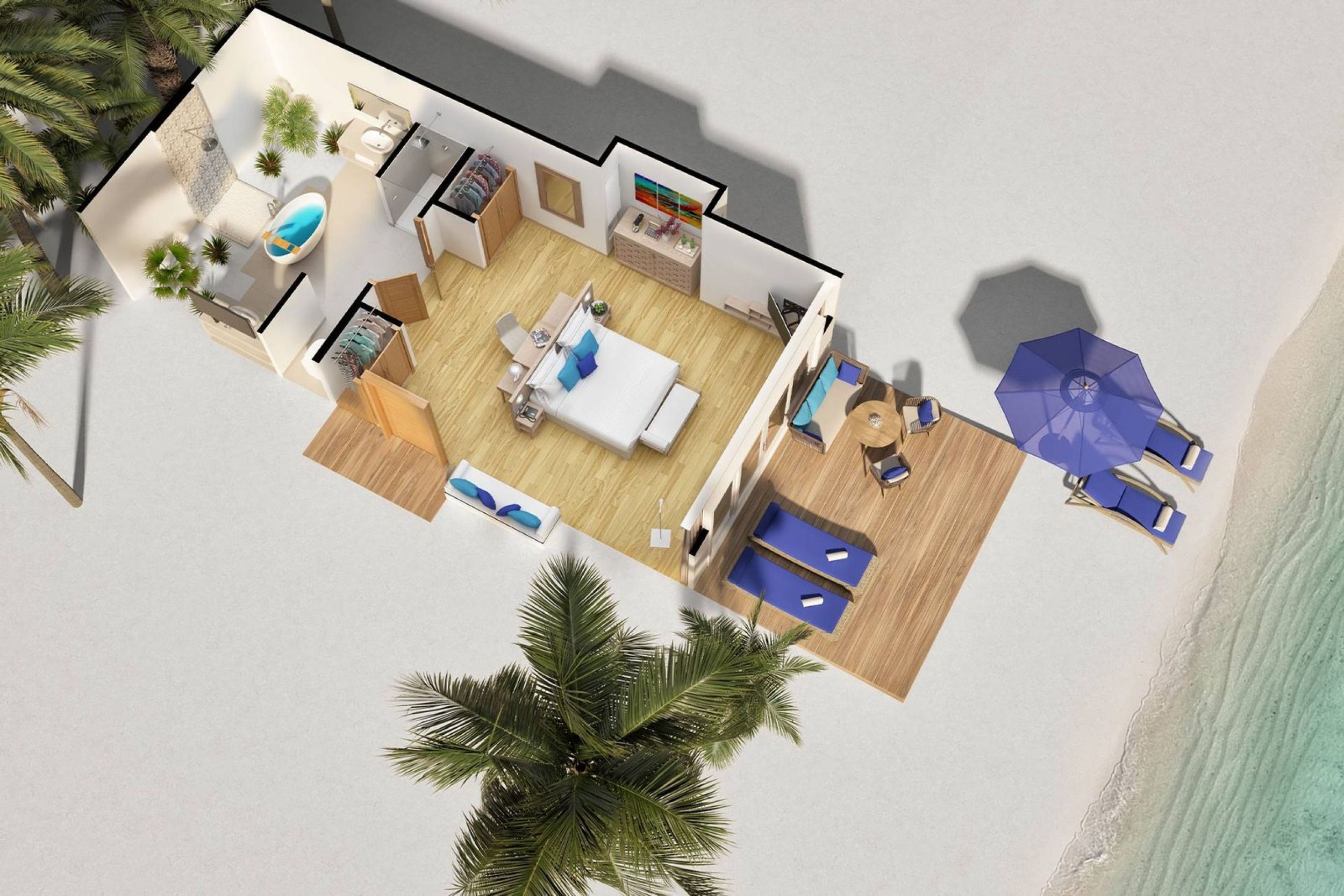 Baglioni Maldives - Beach Villa - Floor Plan