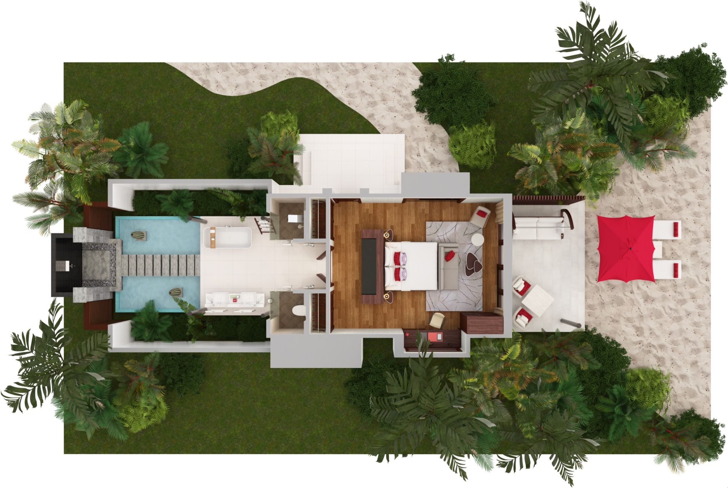 Niyama Private Islands - Beach Villa - Floor Plan