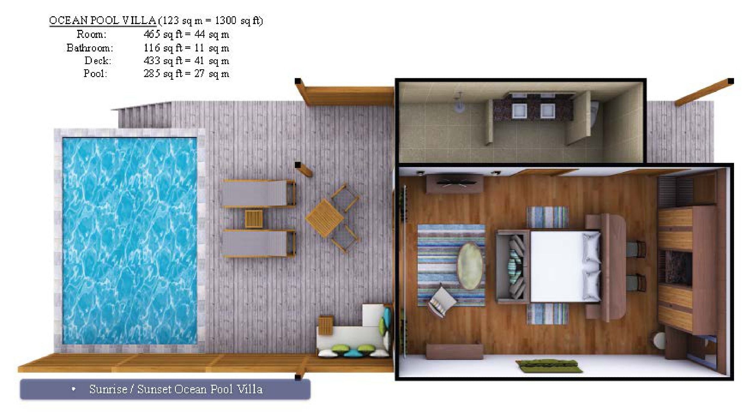 Hurawalhi Island Resort - Ocean Pool Villa - Floor Plan