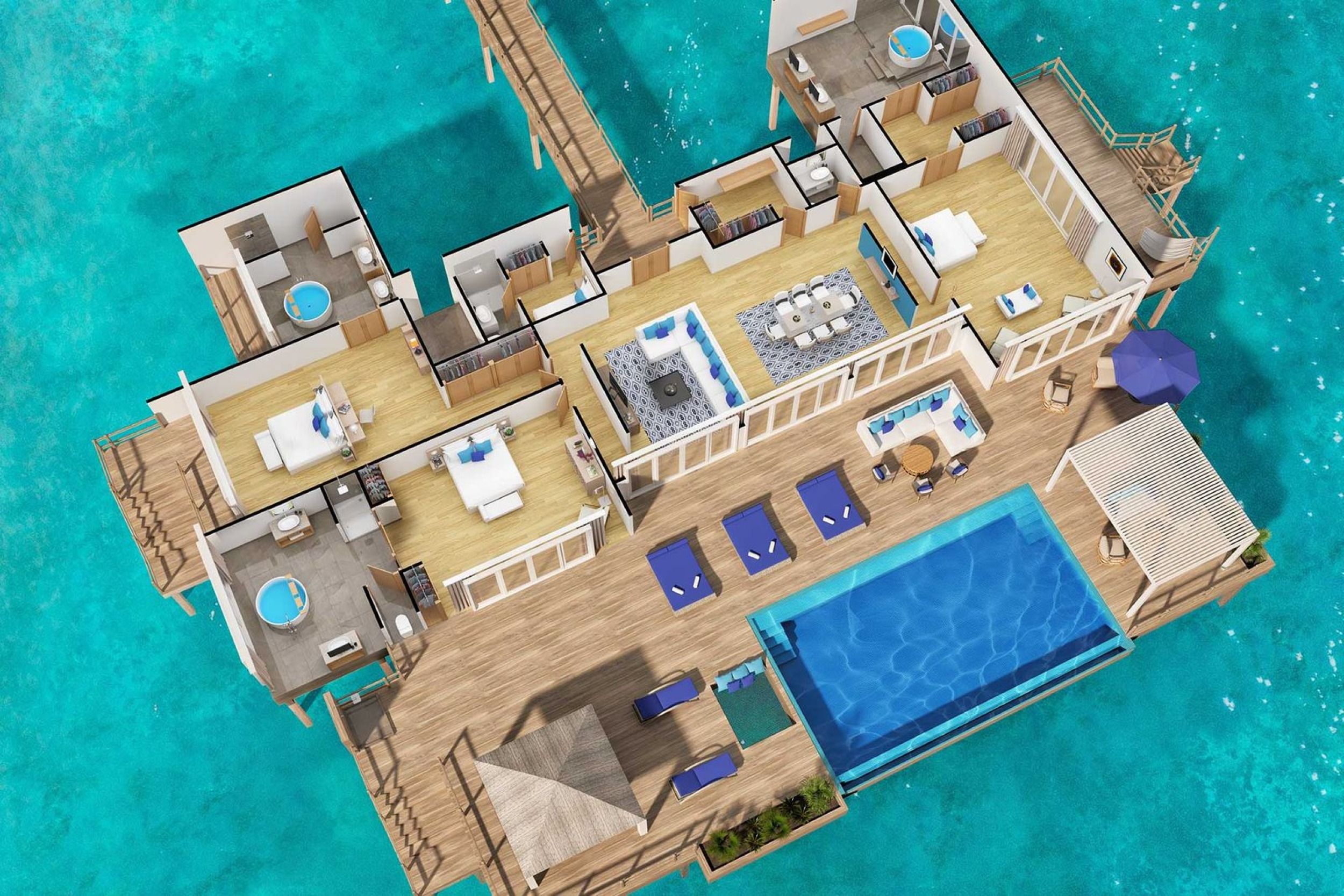 Baglioni Maldives - Grand Baglioni Maldives Villa - Floor Plan