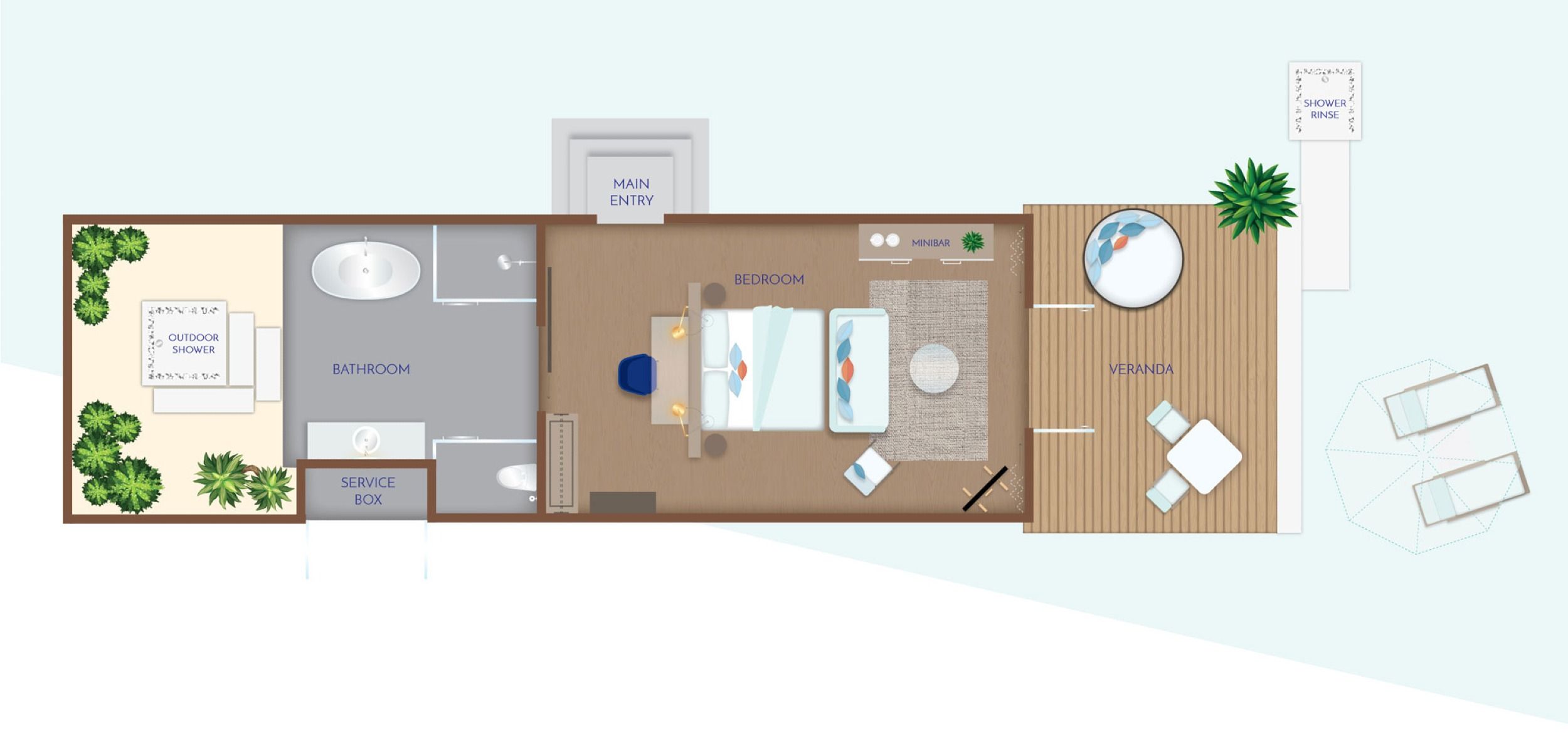 Emerald Faarufushi Maldives - Beach Villa - Floor Plan