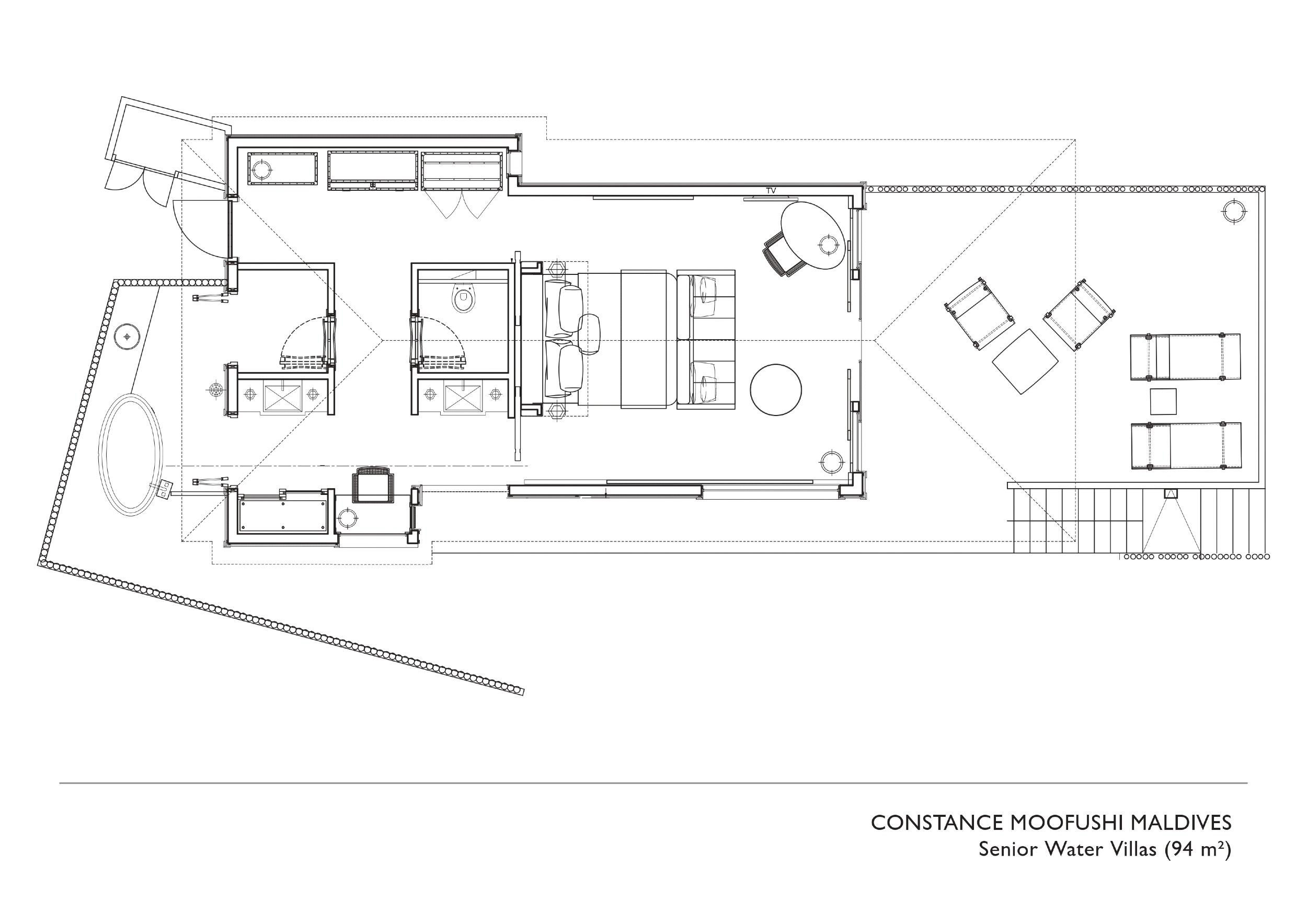 Constance Moofushi - Senior Water Villa - Floor Plan