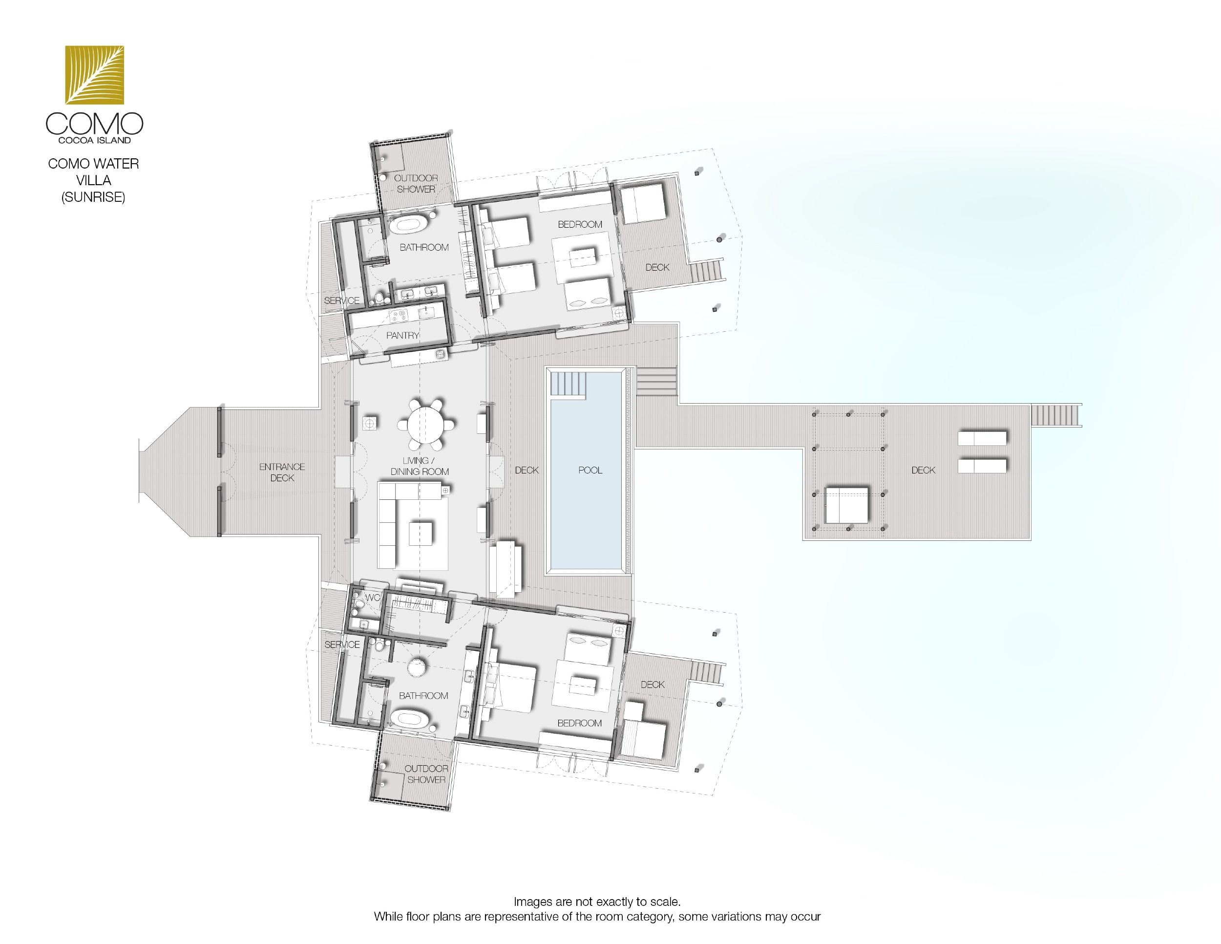 Como Cocoa Island - Two Bedroom Como Sunrise Villa - Floor Plan