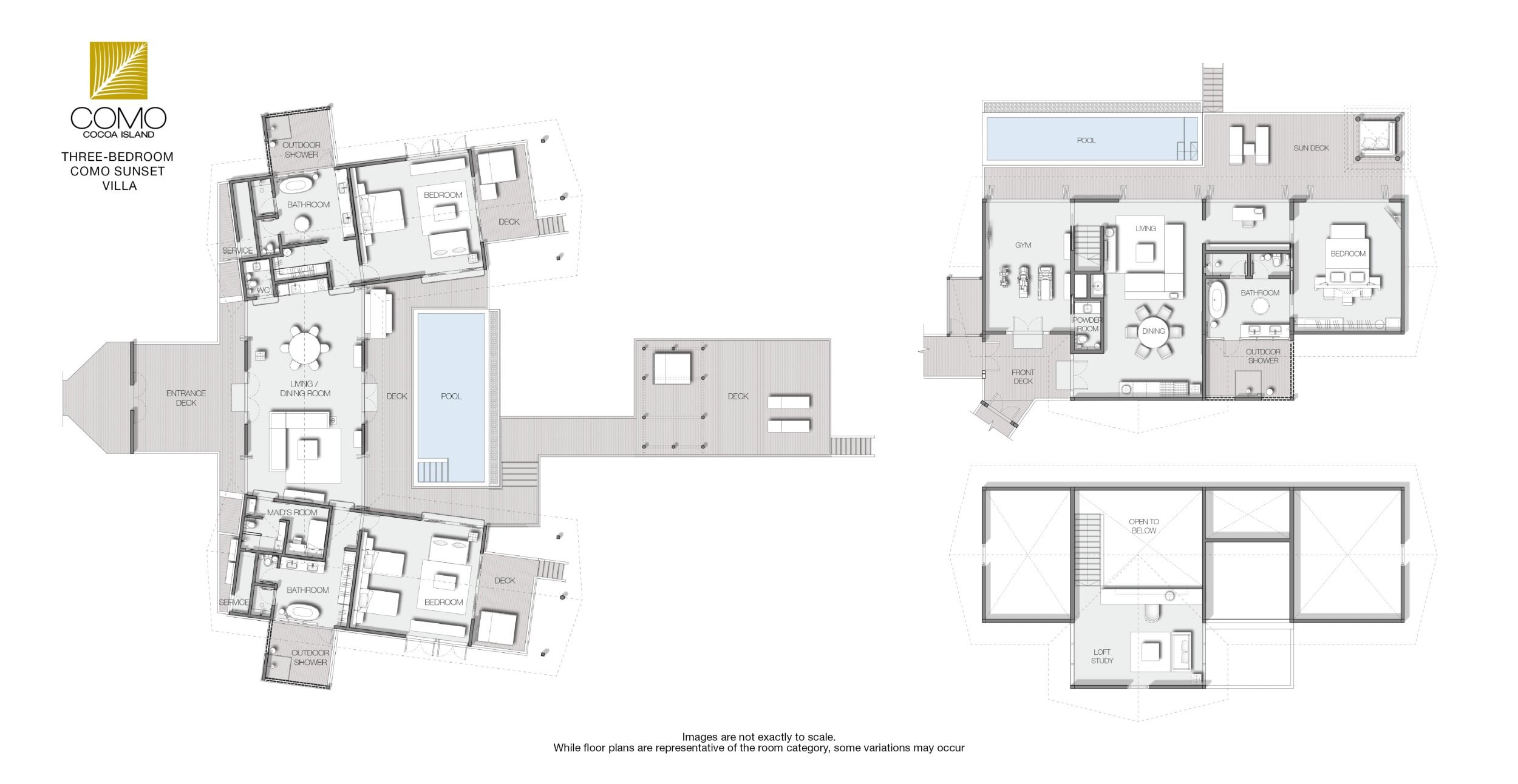 Como Cocoa Island - Three Bedroom Como Sunset Villa - Floor Plan