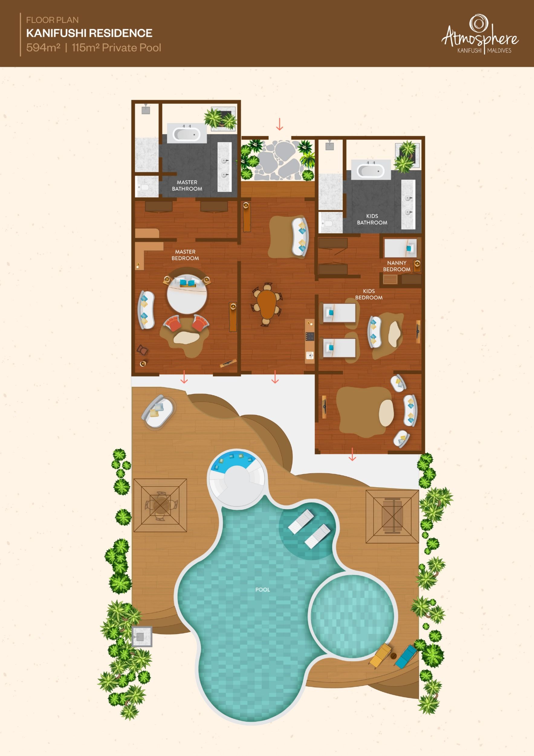 Atmosphere Kanifushi Maldives - Kanifushi Residence - Floor Plan