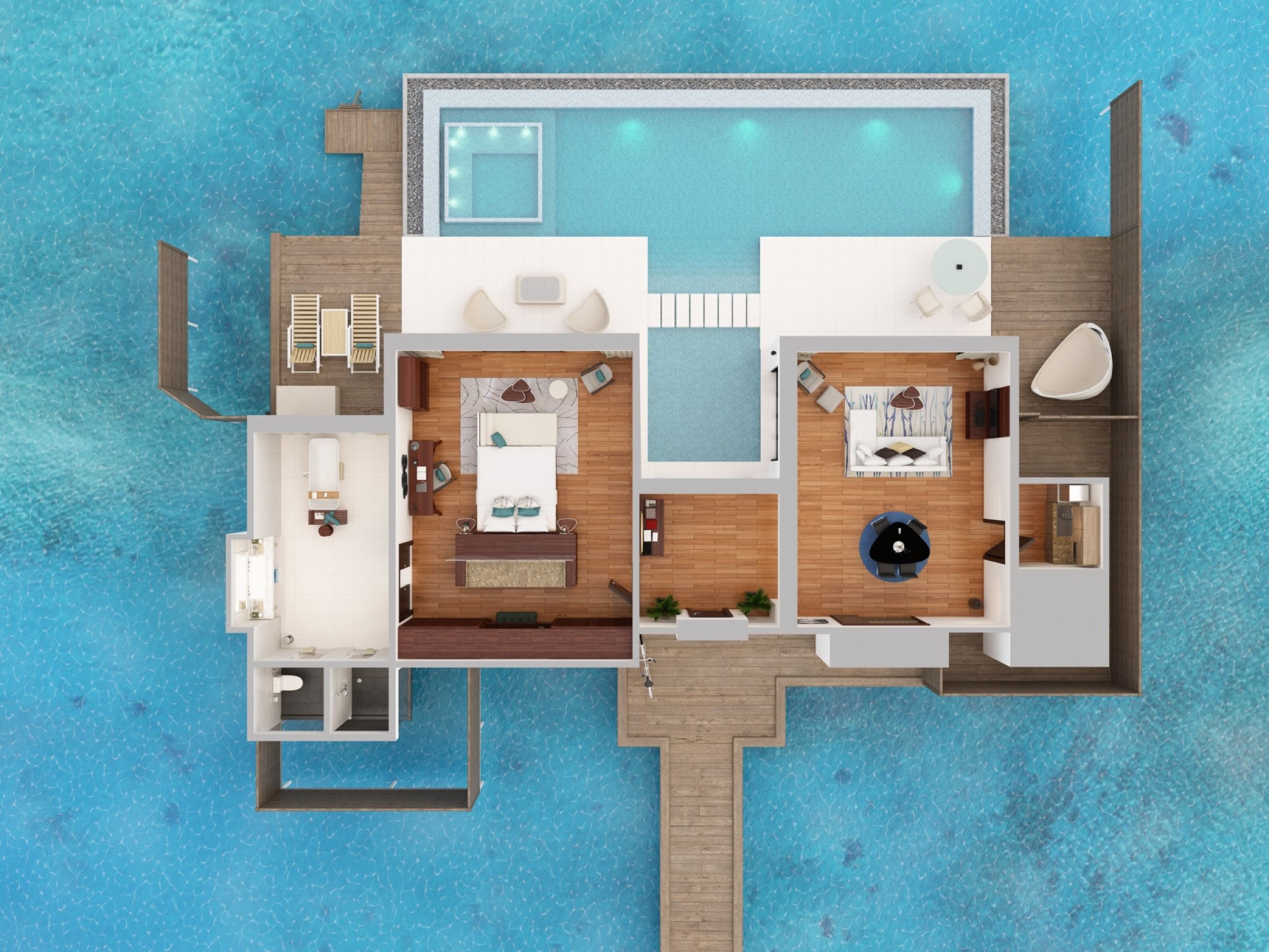 Niyama Private Islands - Ocean Pavilion - One Bedroom - Floor Plan