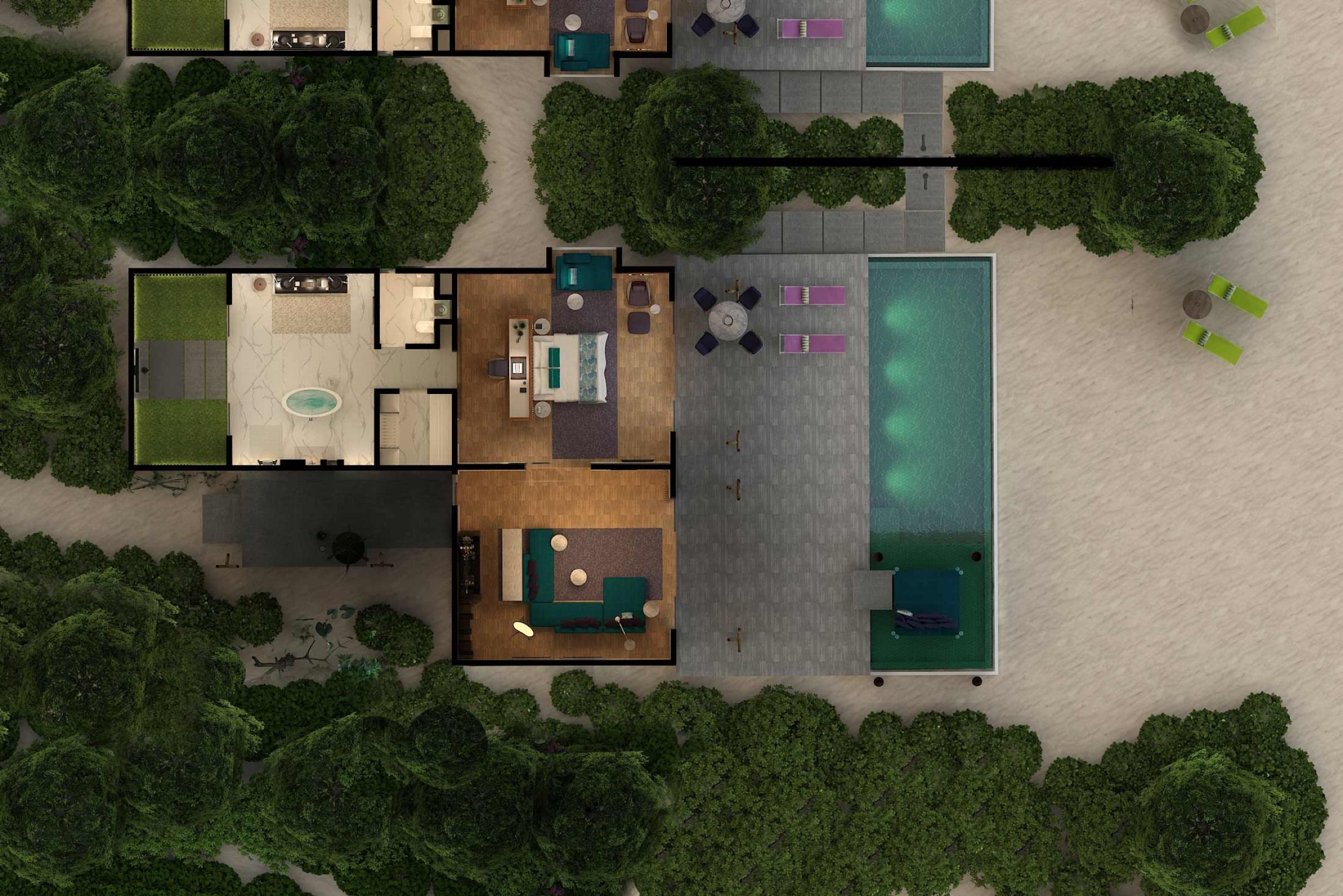 Emerald Maldives Resort - Superior Beach Villa with Pool - Floor Plan