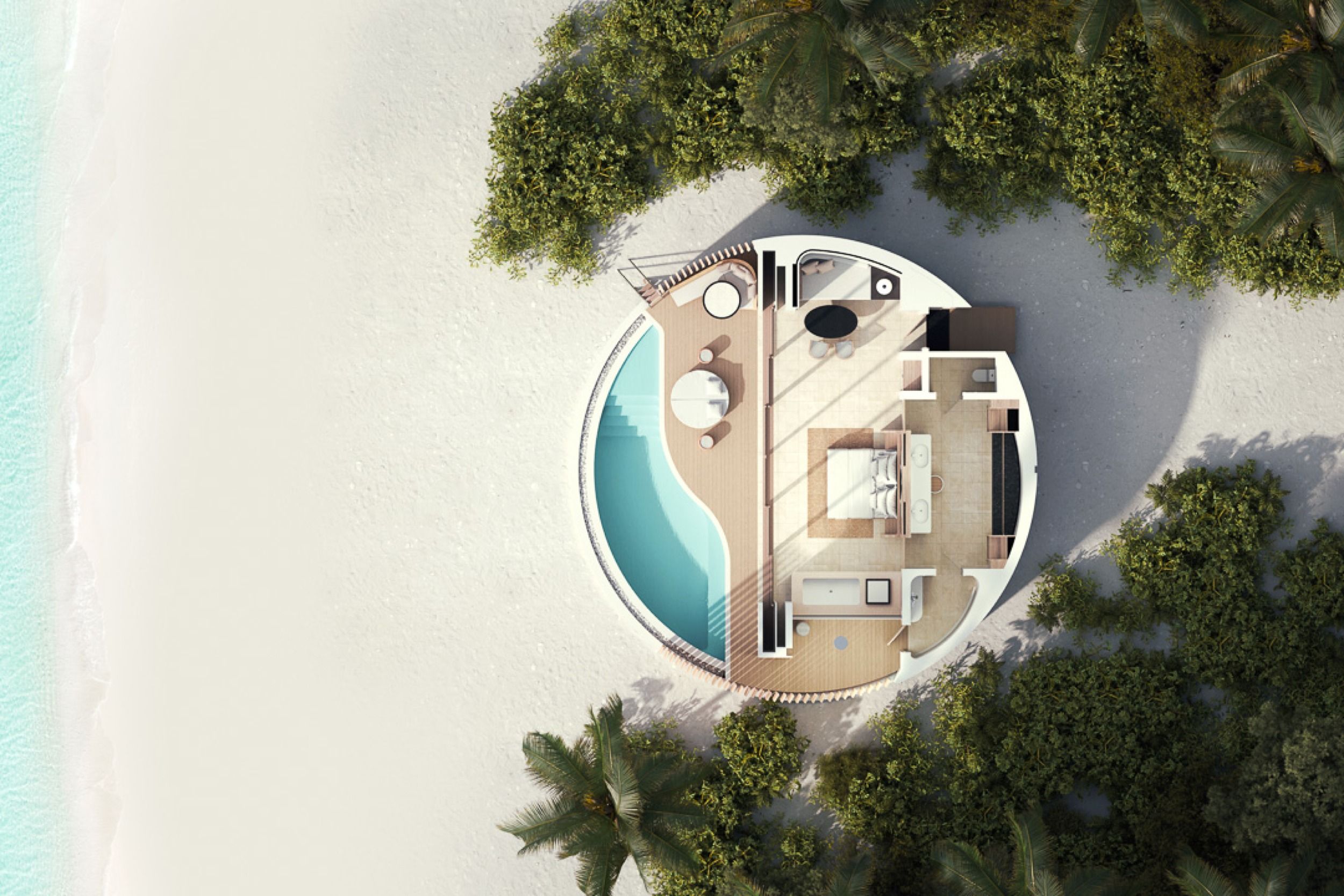 The Ritz Carlton Maldives - Beach Pool Villa - Floor plan