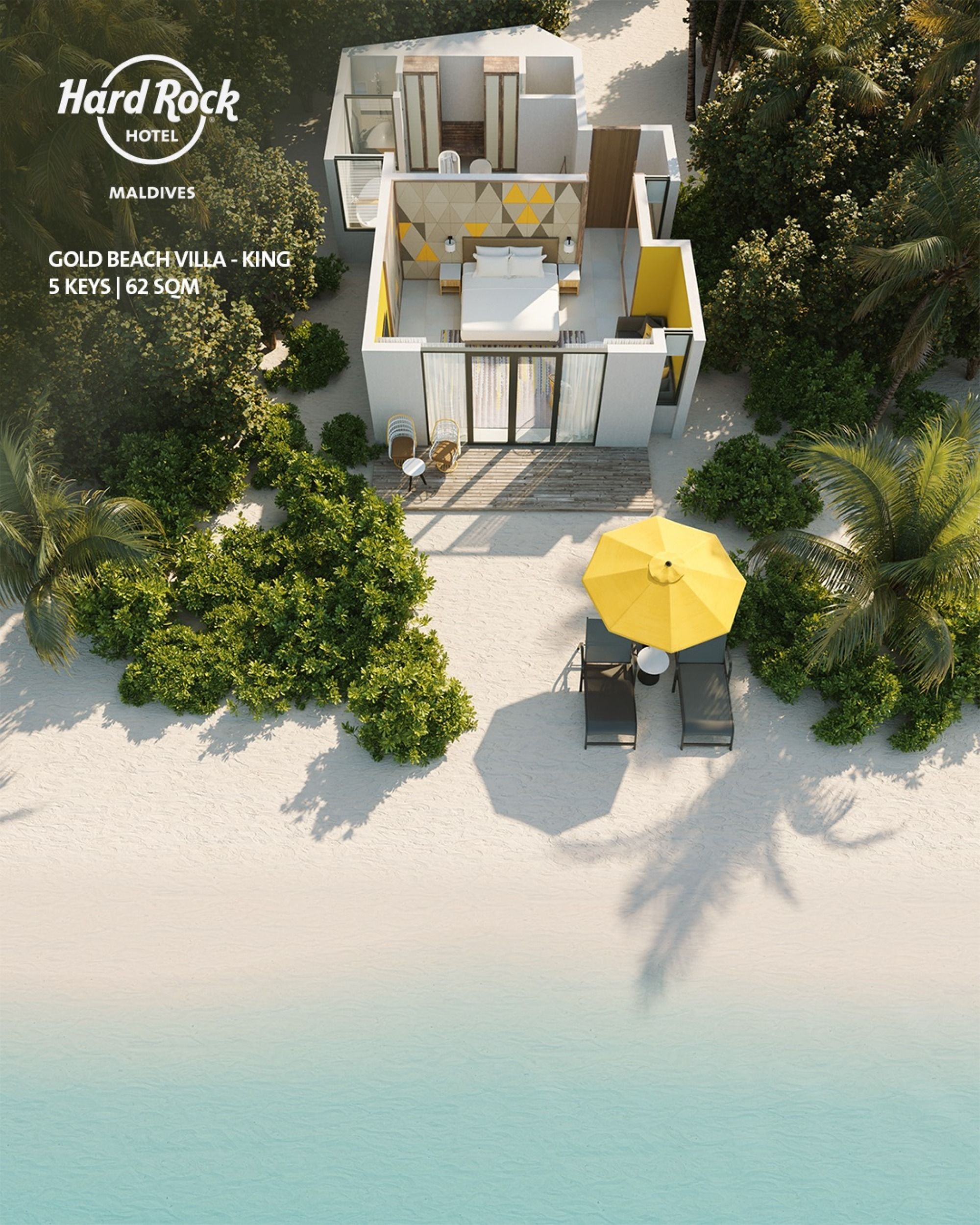 Hard Rock Hotel Maldives - Gold Beach Villa - Floor plan