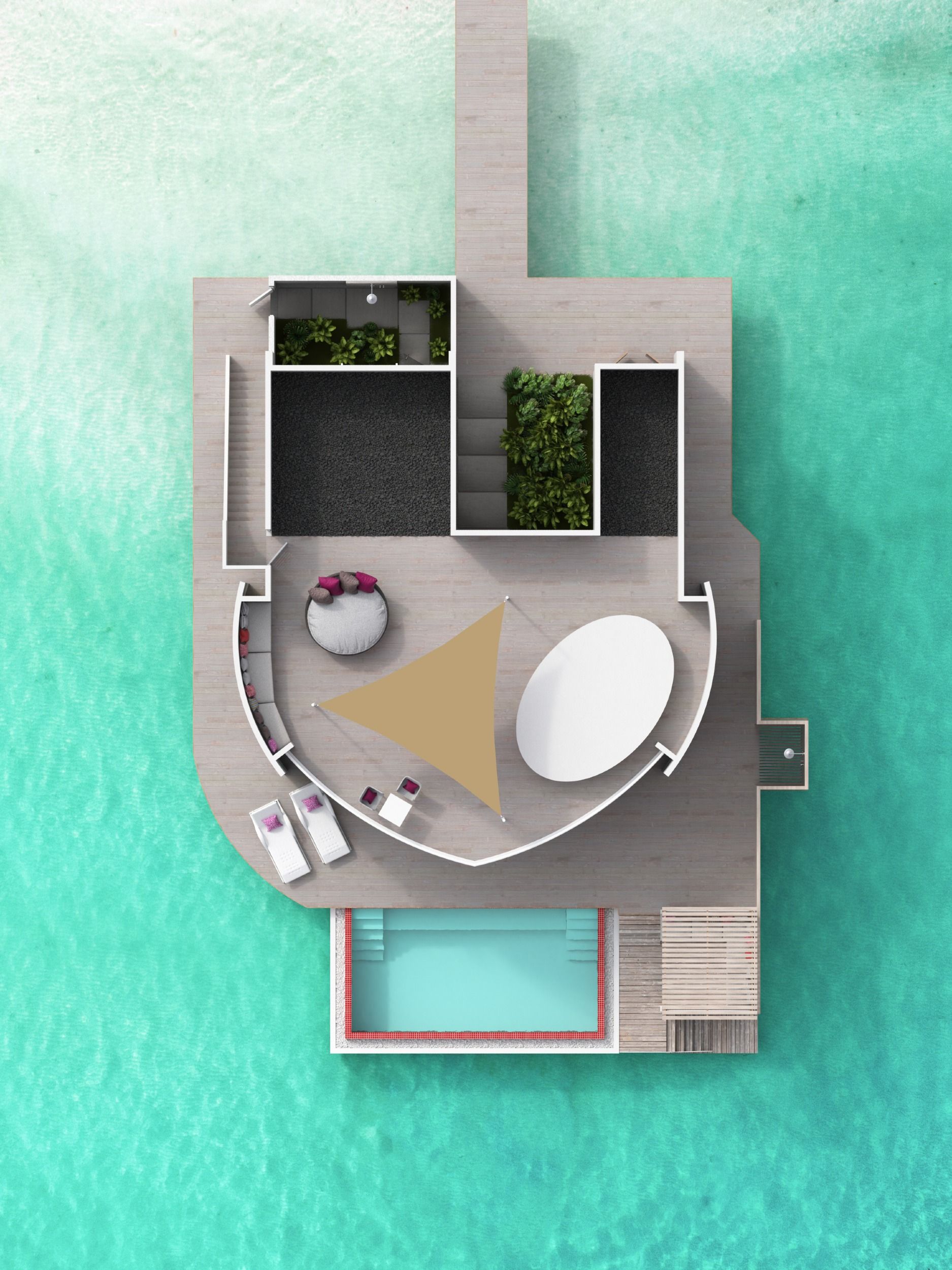 Jumeirah Maldives - Water Villa with Pool - Floor plan